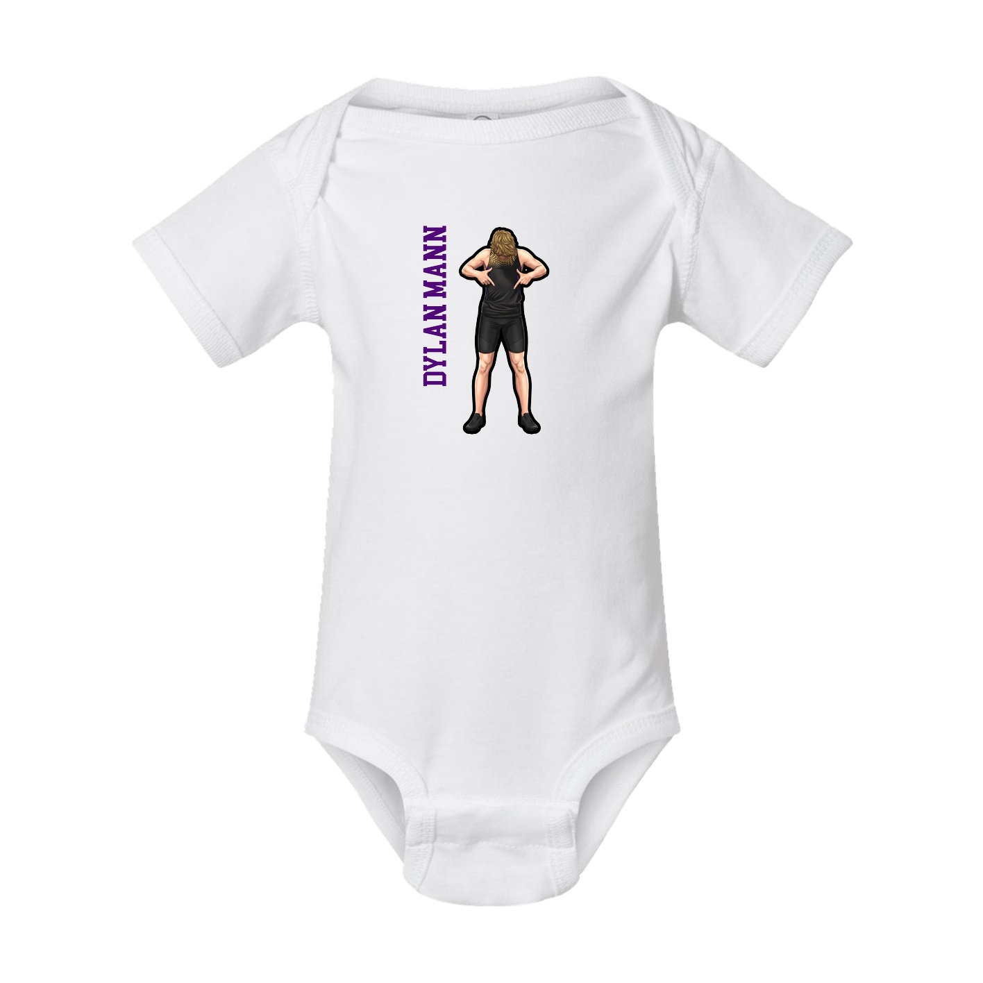 Baby Onesie — Name Vertical in White