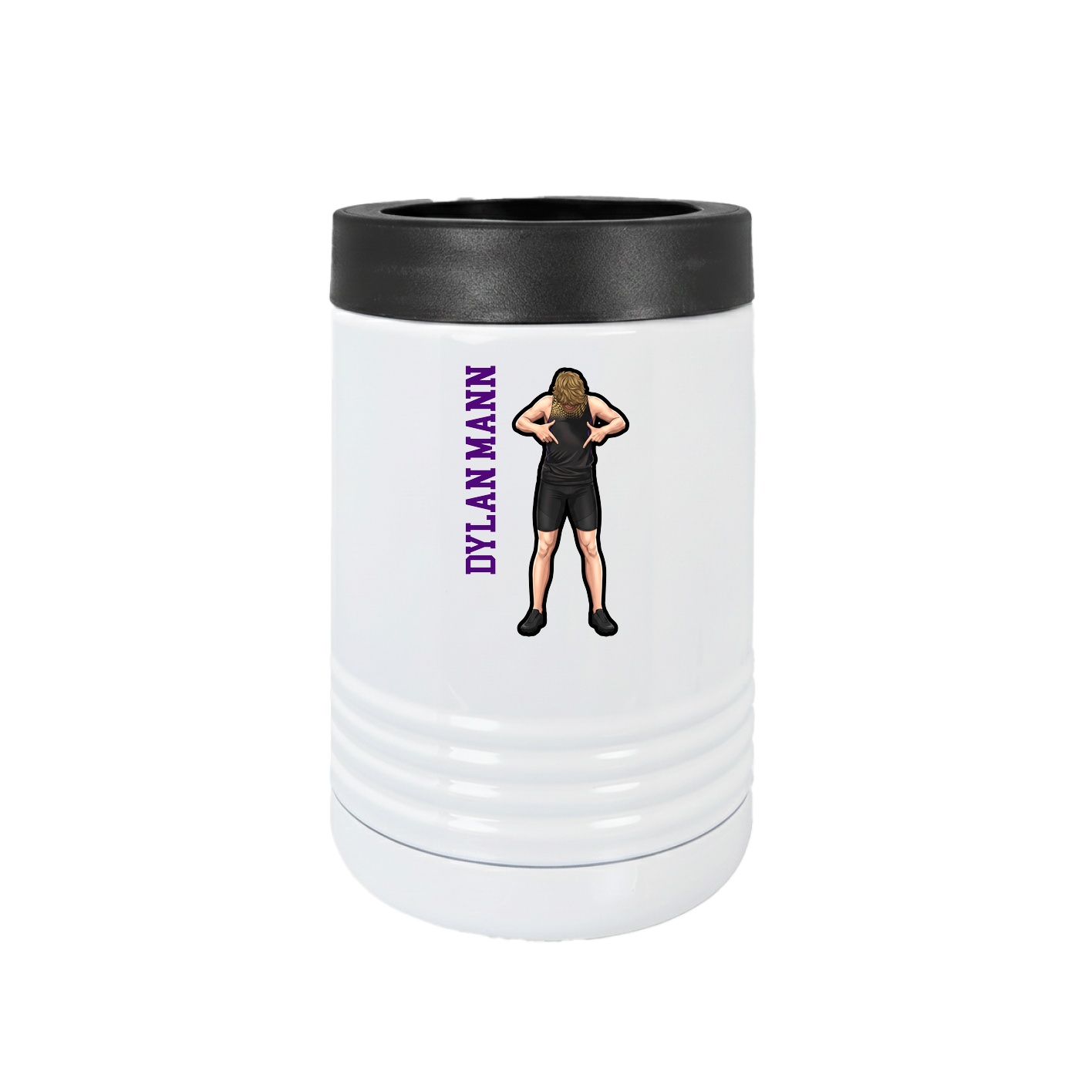 Beverage Holder — Name Vertical in White