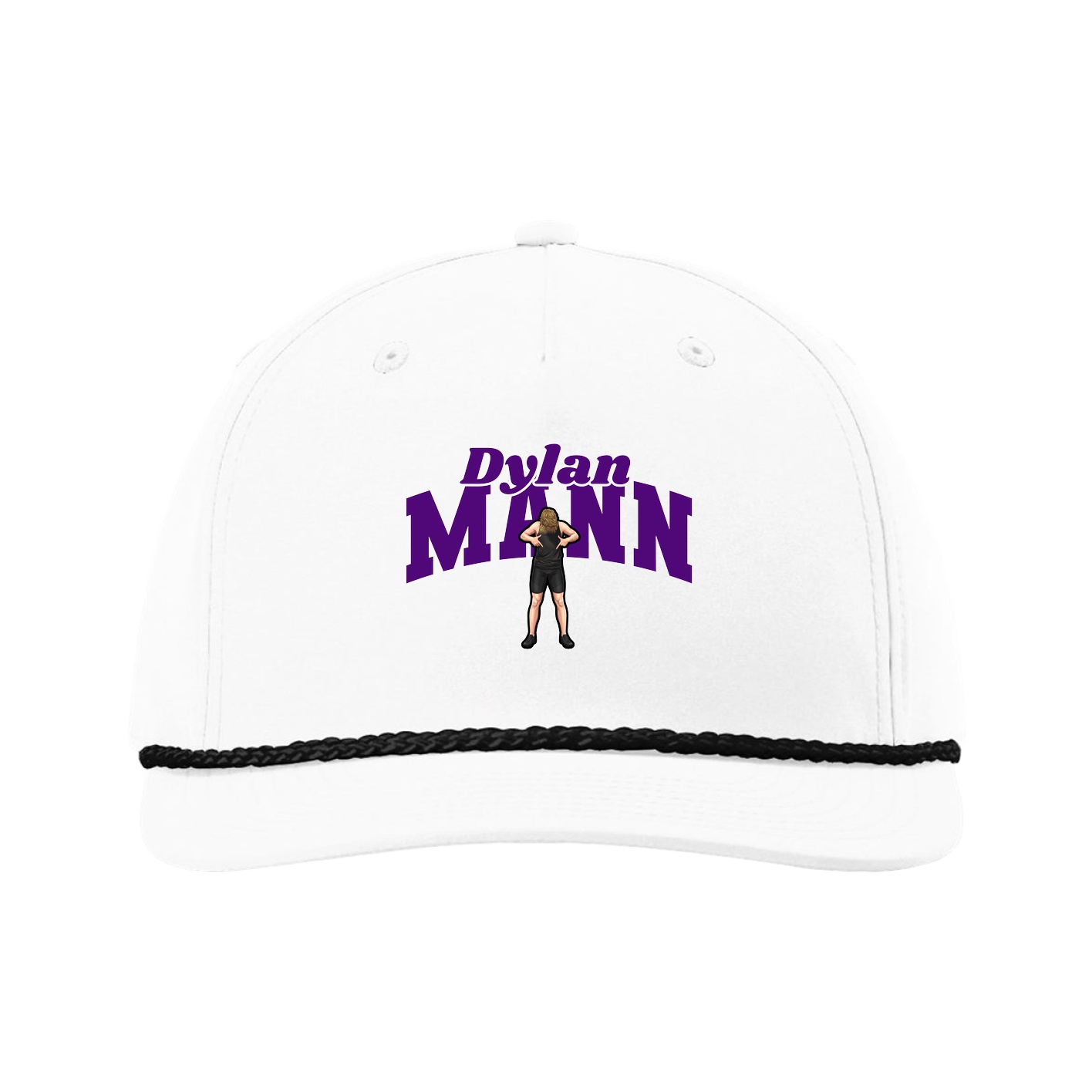 Five-Panel Classic Rope Cap — Signature Arch in White