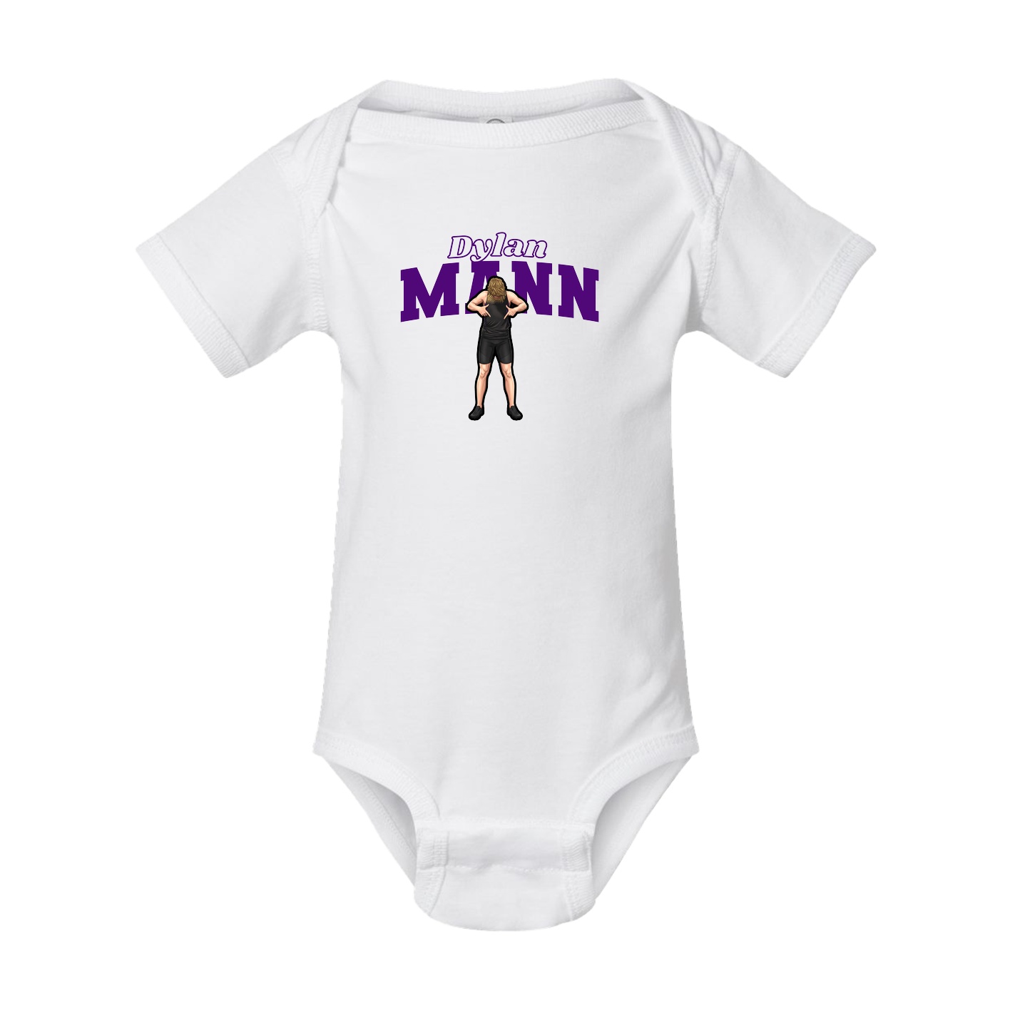Baby Onesie — Name Arch in White