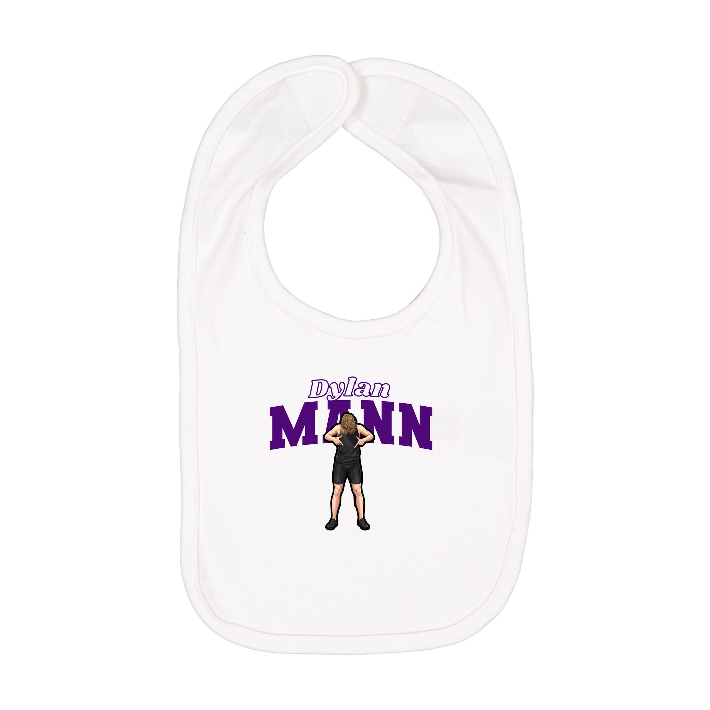 Infant Bib — Name Arch in White