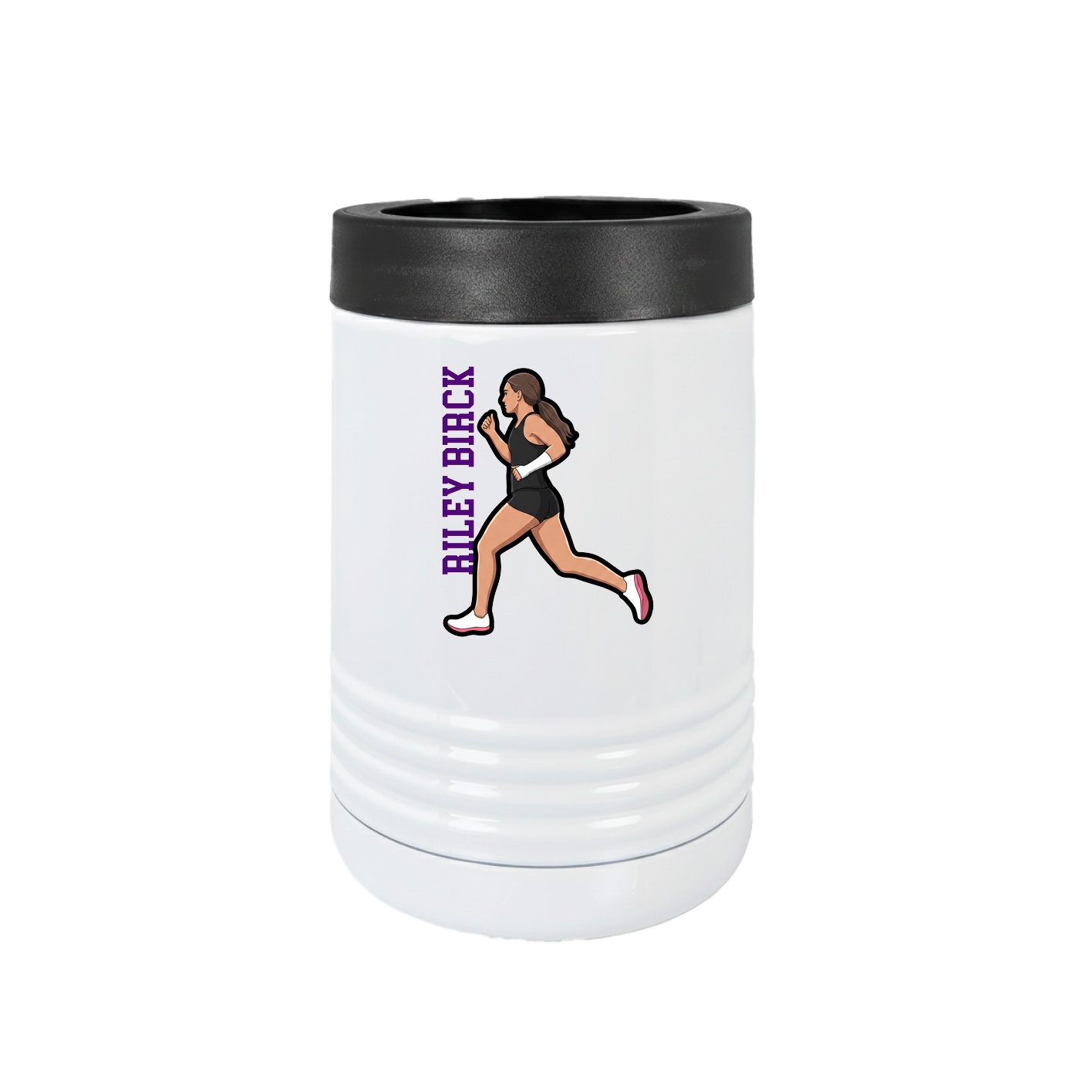 Beverage Holder — Name Vertical in White