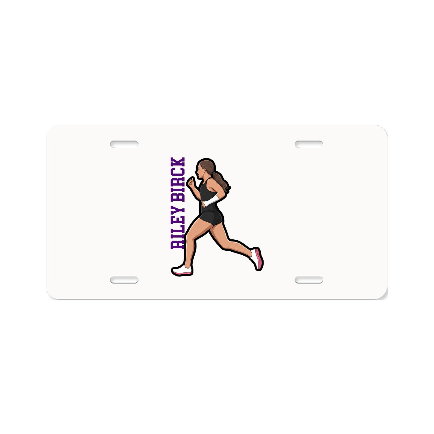 License Plate — Name Vertical in Classic