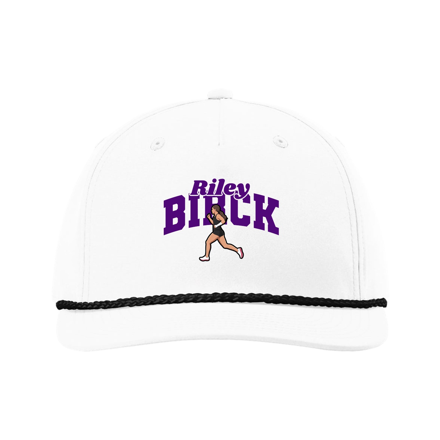 Five-Panel Classic Rope Cap — Signature Arch in White