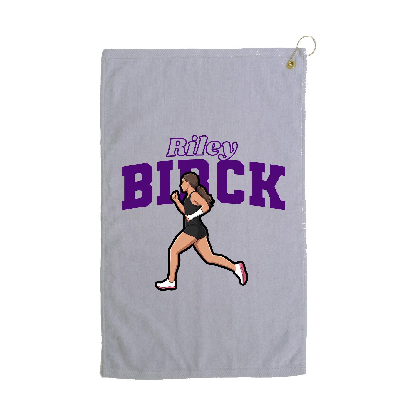 Golf Towel — Name Arch in Grey