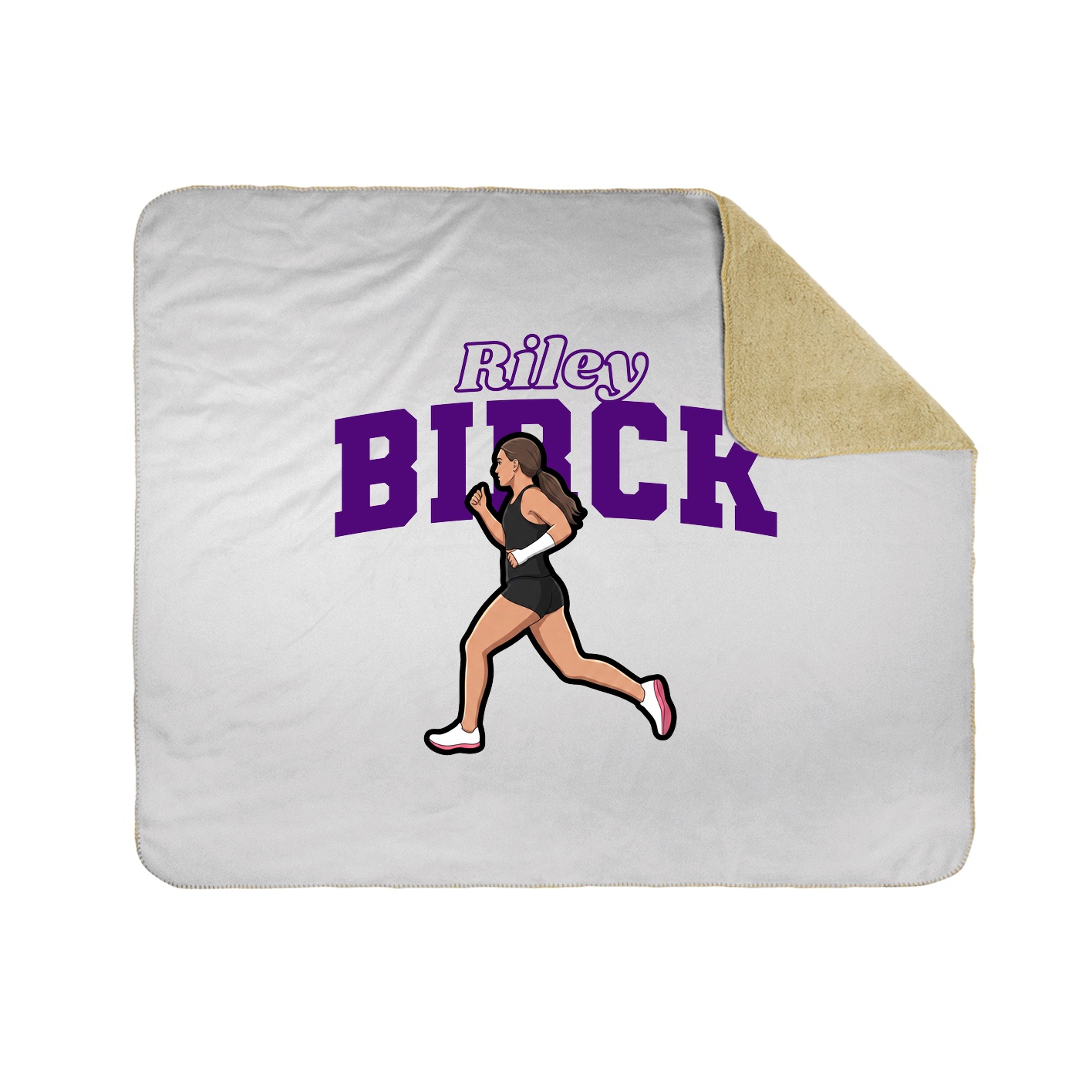 Throw Blanket — Name Arch in White