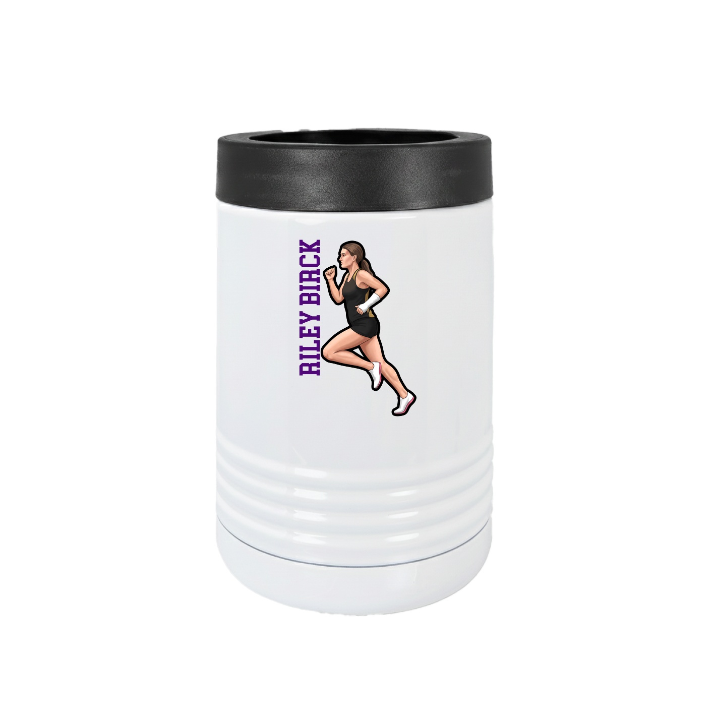 Beverage Holder — Name Vertical in White