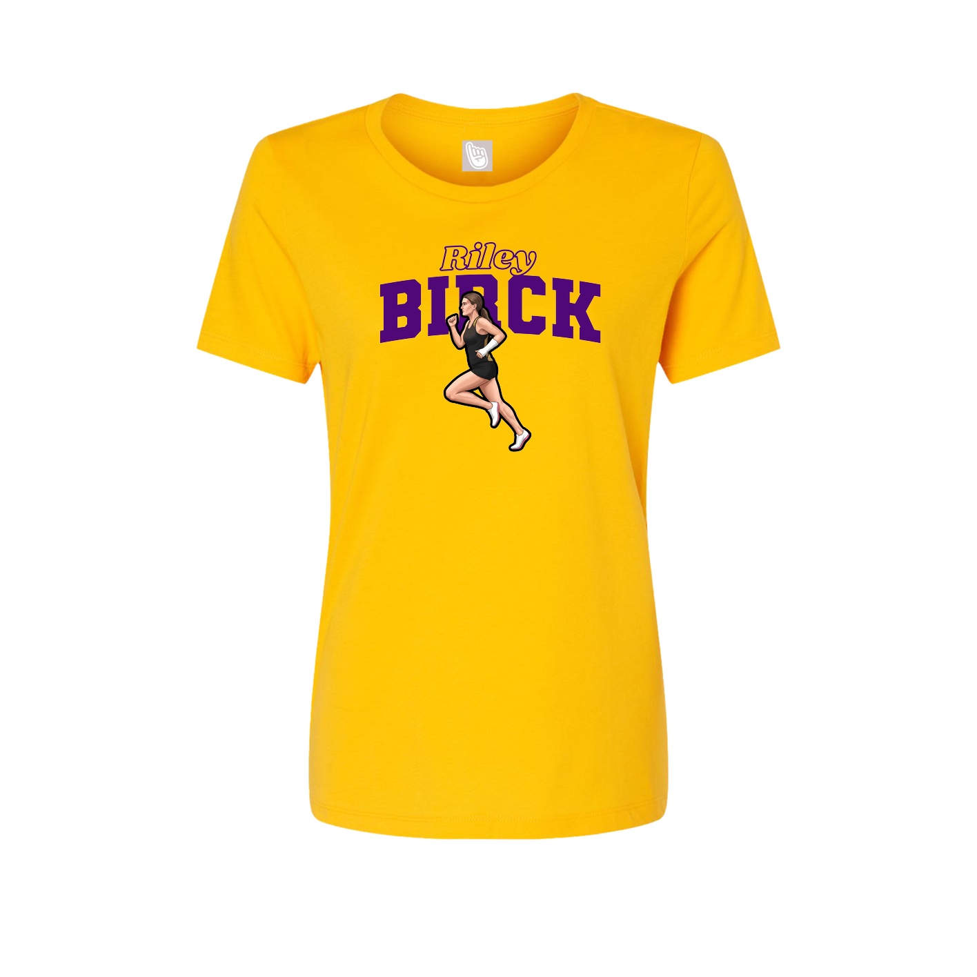 Fitted Women's Tee — Name Arch in Gold