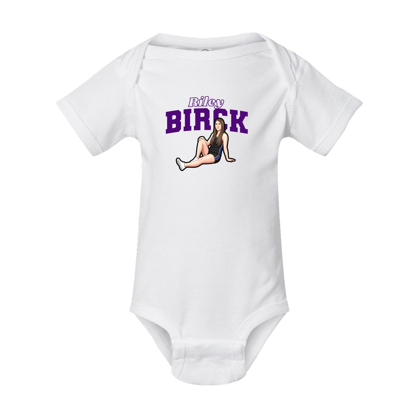 Baby Onesie — Name Arch in White