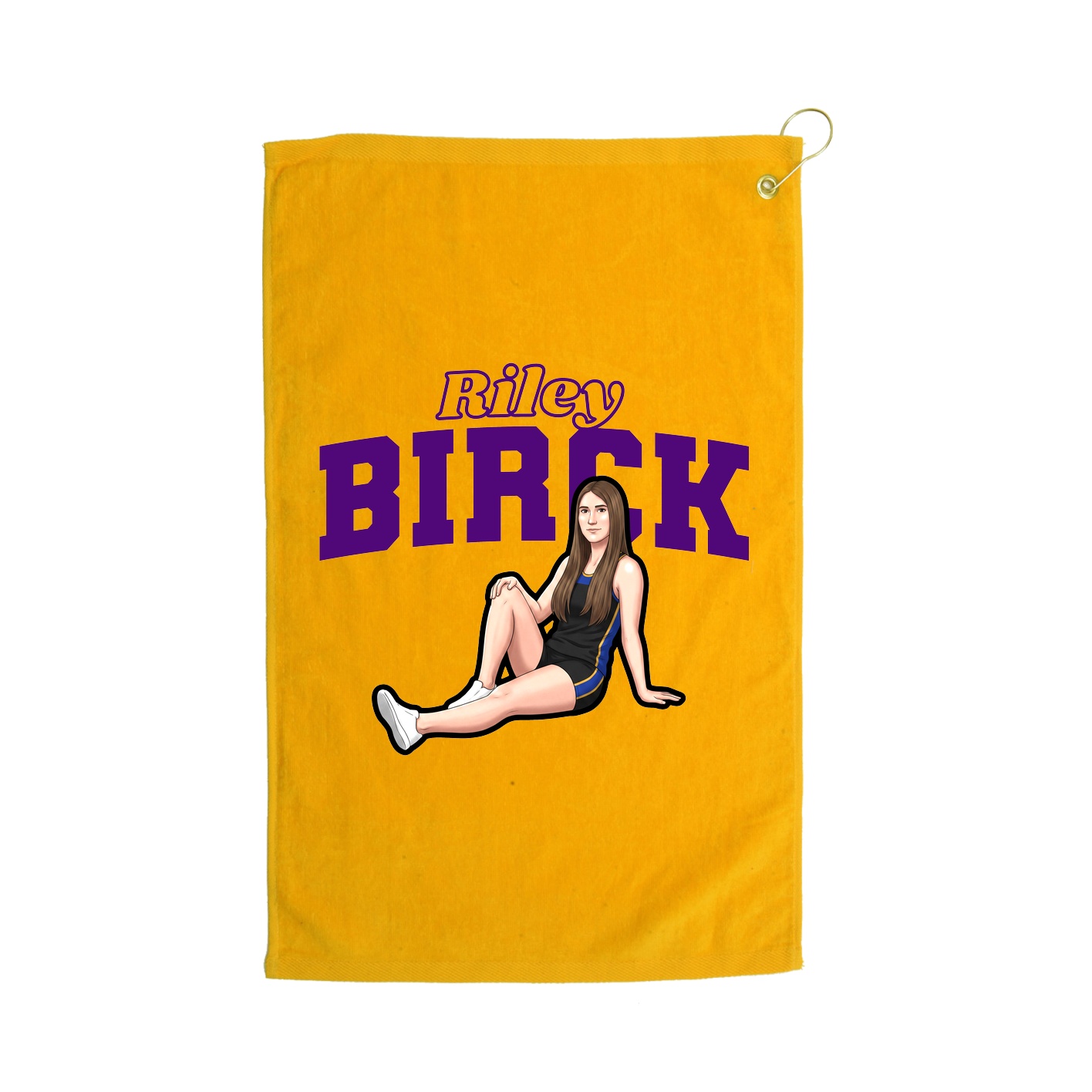 Golf Towel — Name Arch in Gold
