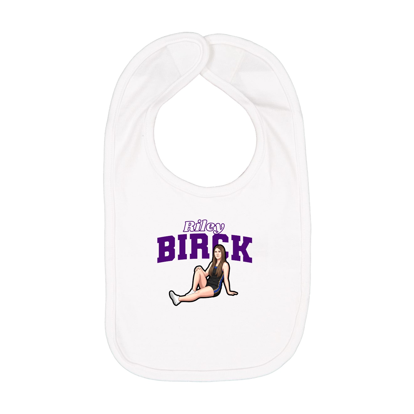 Infant Bib — Name Arch in White