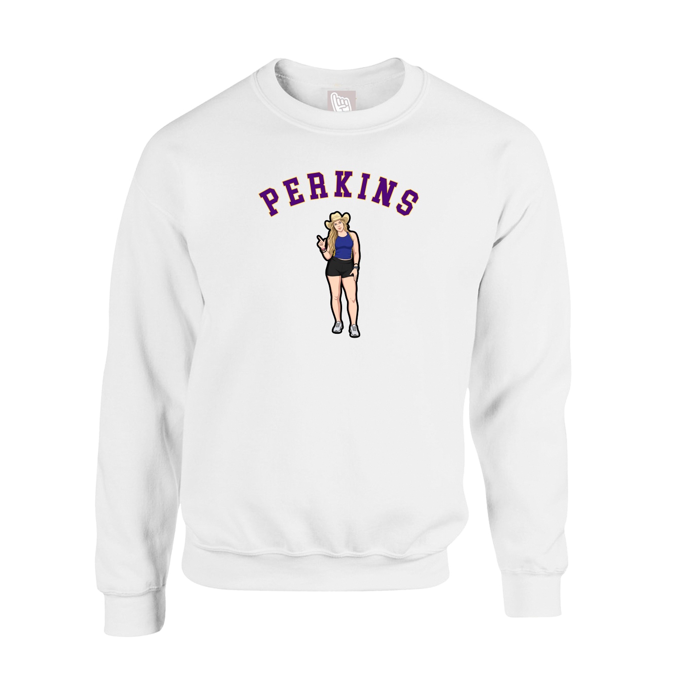 Fleece Crew — Shirsey Arch in White
