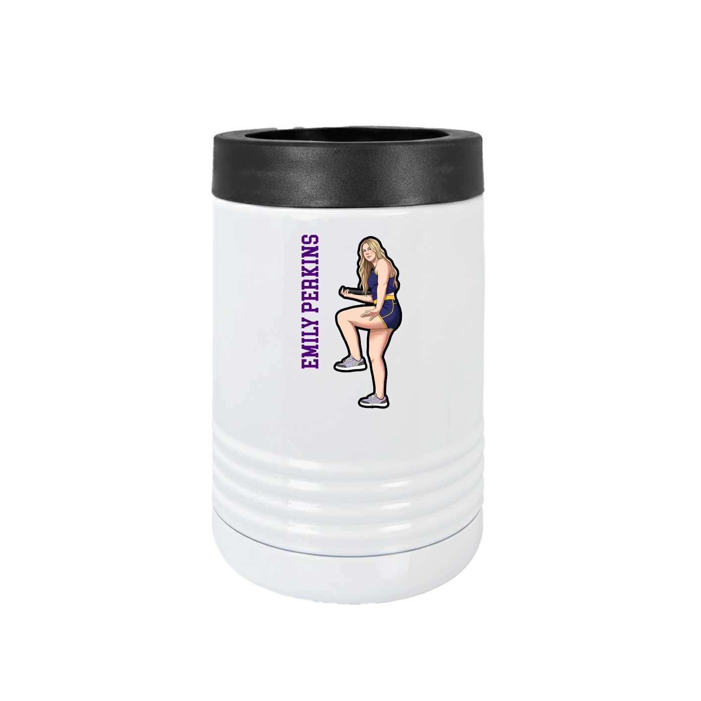 Beverage Holder — Name Vertical in White