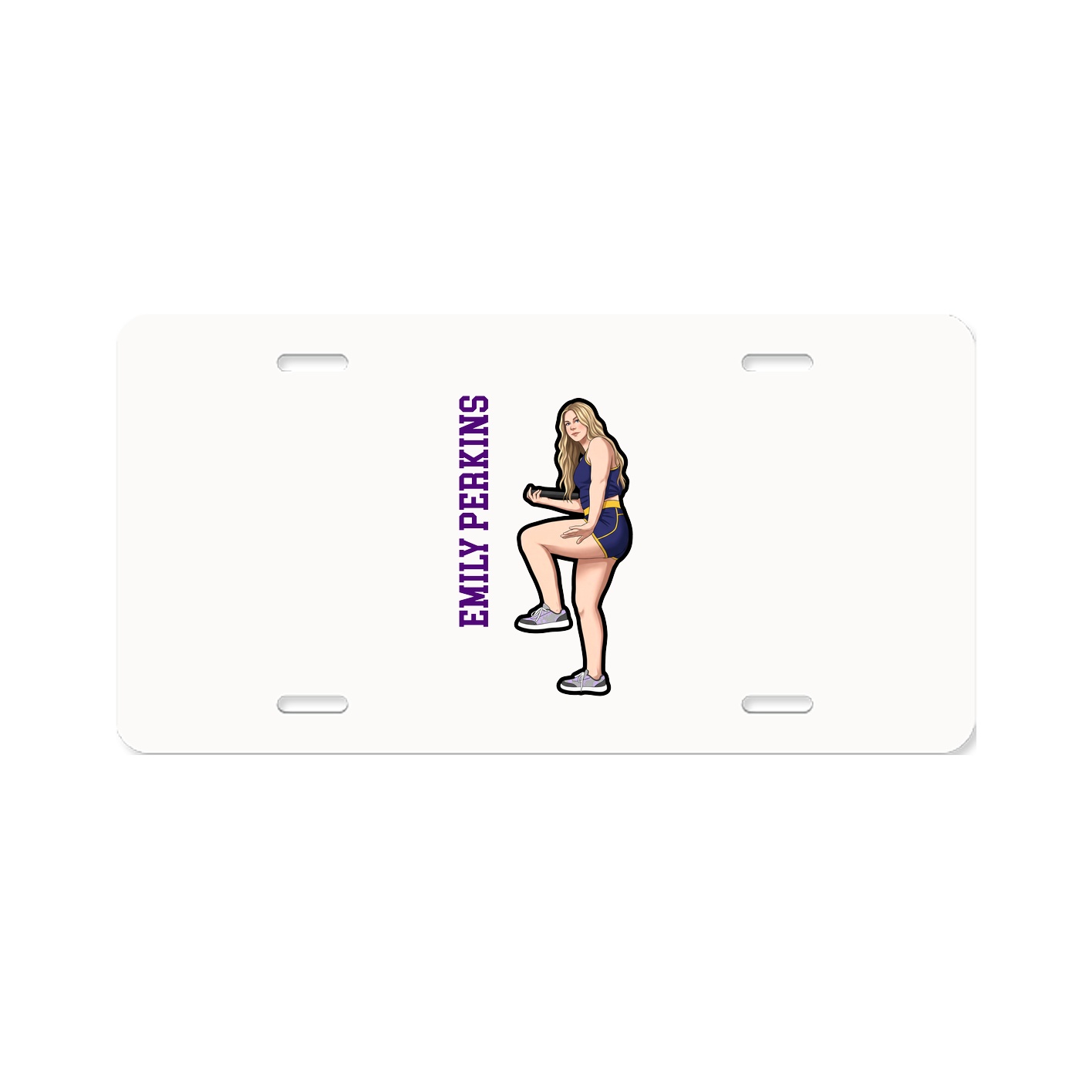 License Plate — Name Vertical in Classic