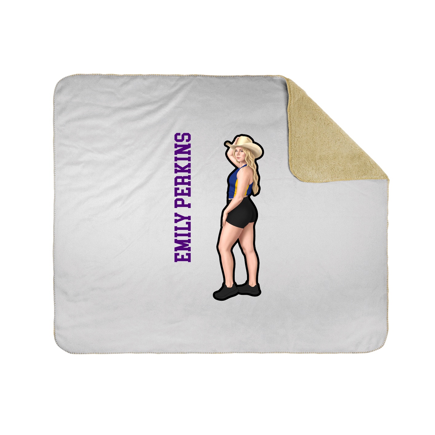 Throw Blanket — Name Vertical in White