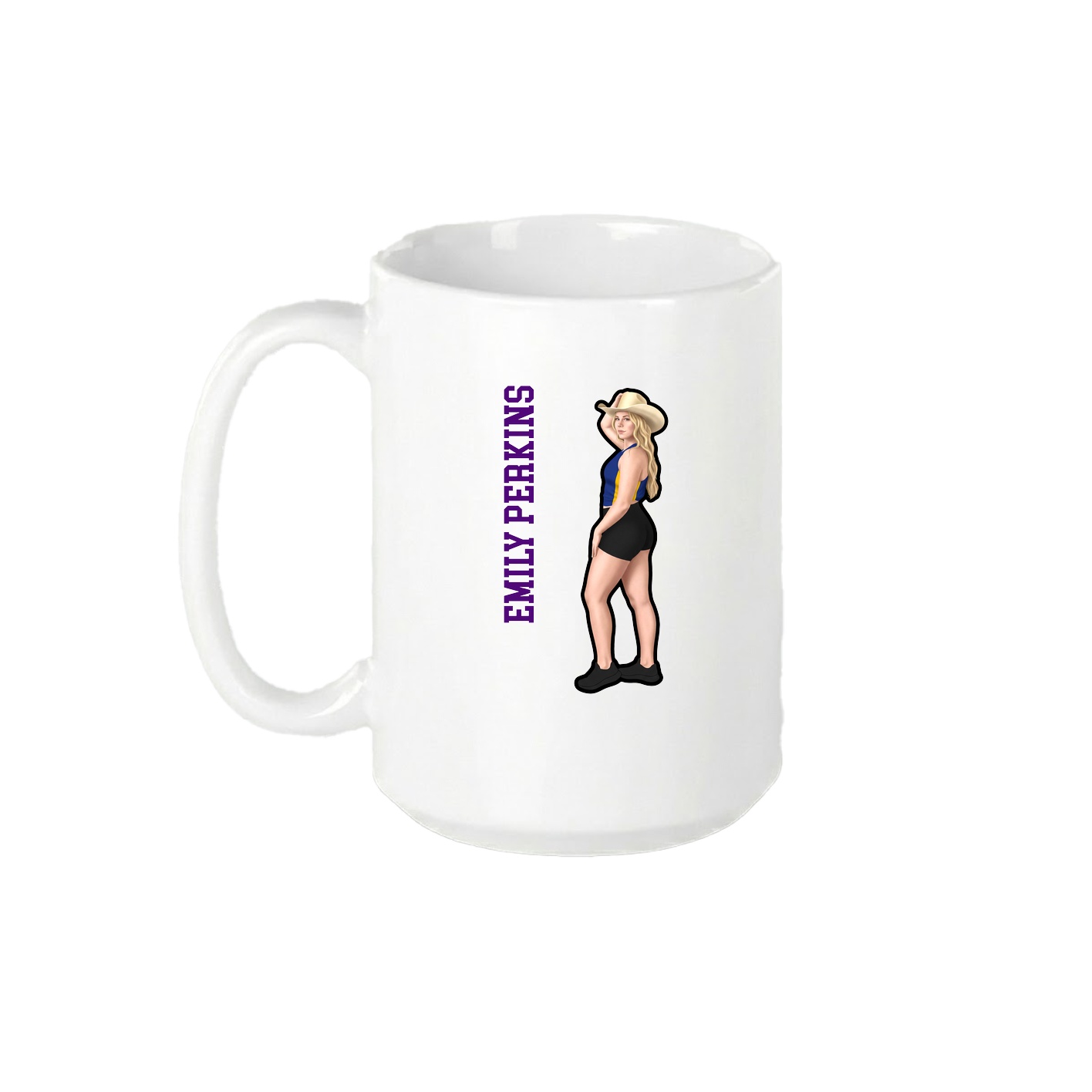 15oz Coffee Mug — Name Vertical in White