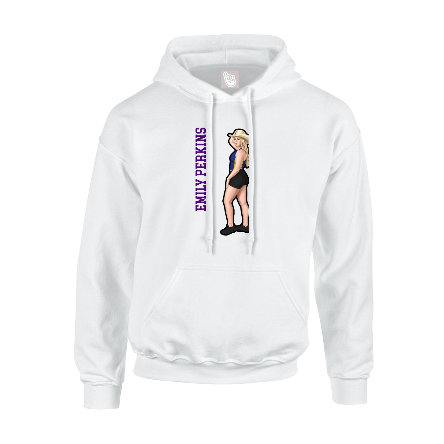 Youth Hoodie — Name Vertical in White