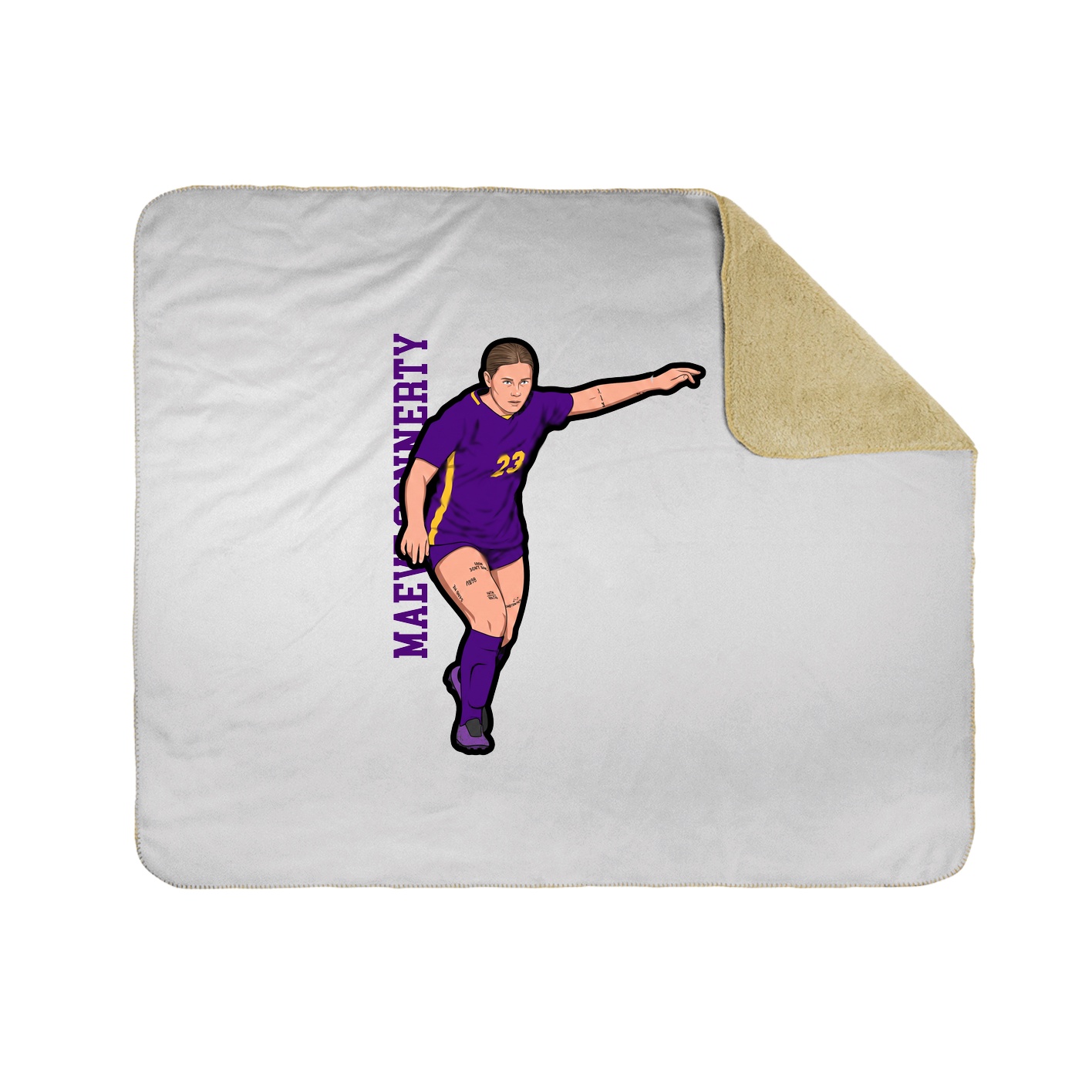 Throw Blanket — Name Vertical in White