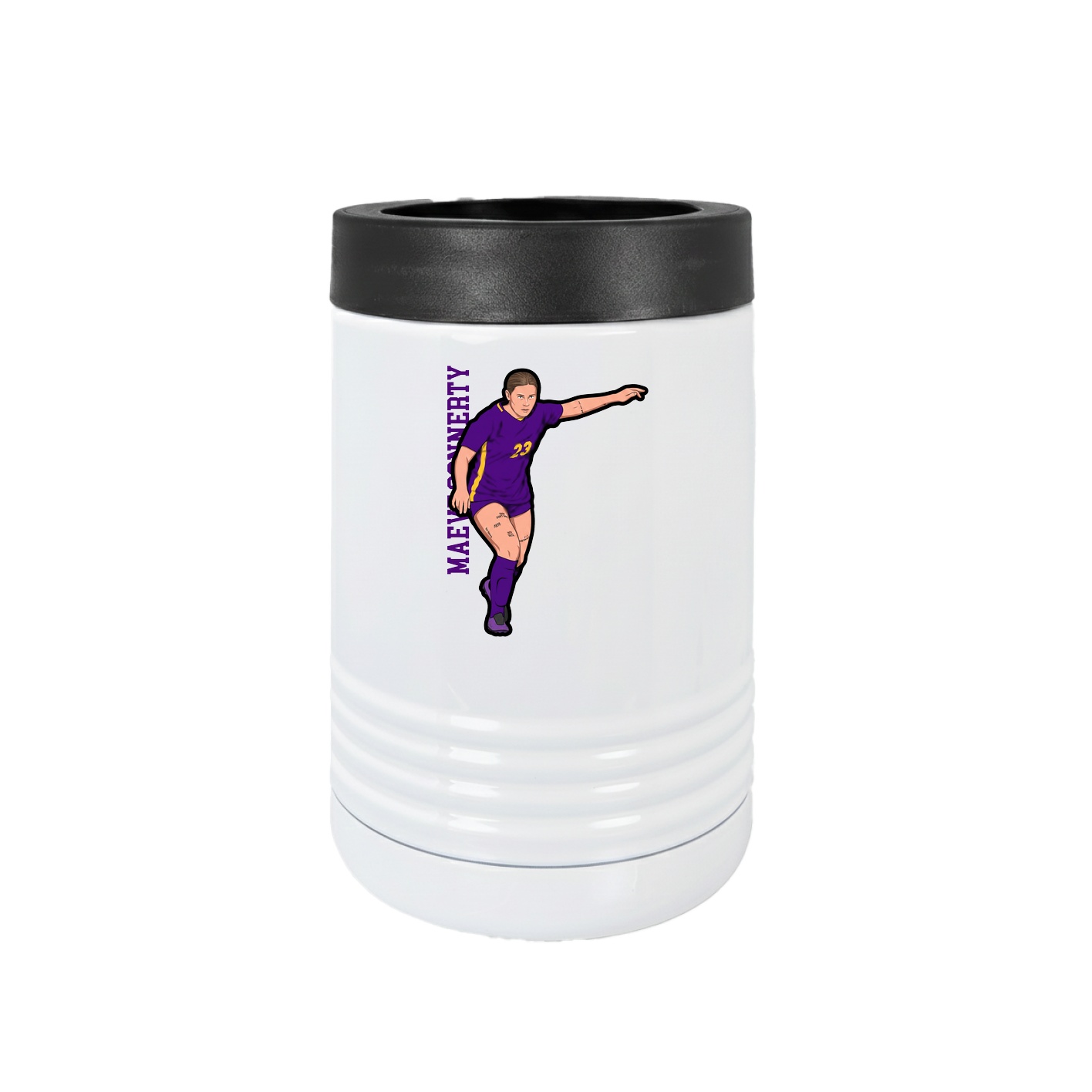 Beverage Holder — Name Vertical in White