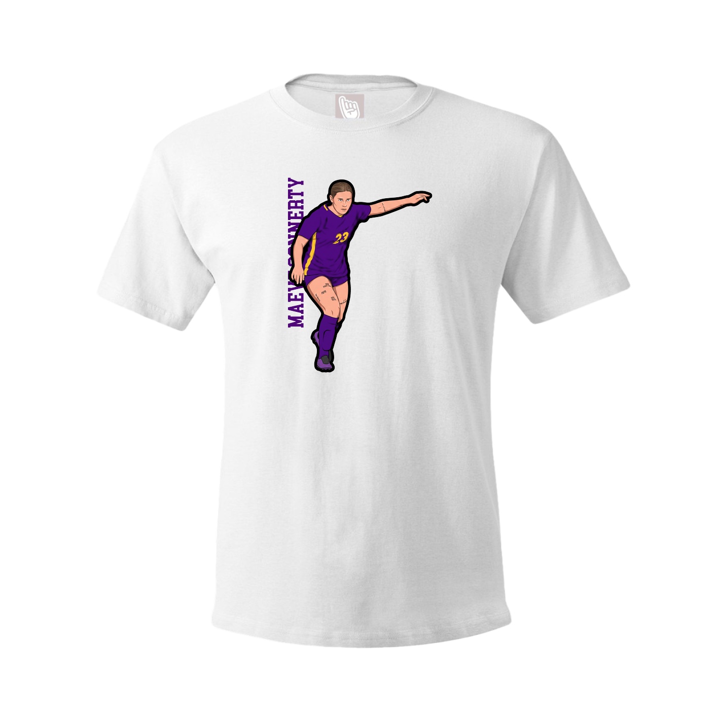 Youth Tee — Name Vertical in White