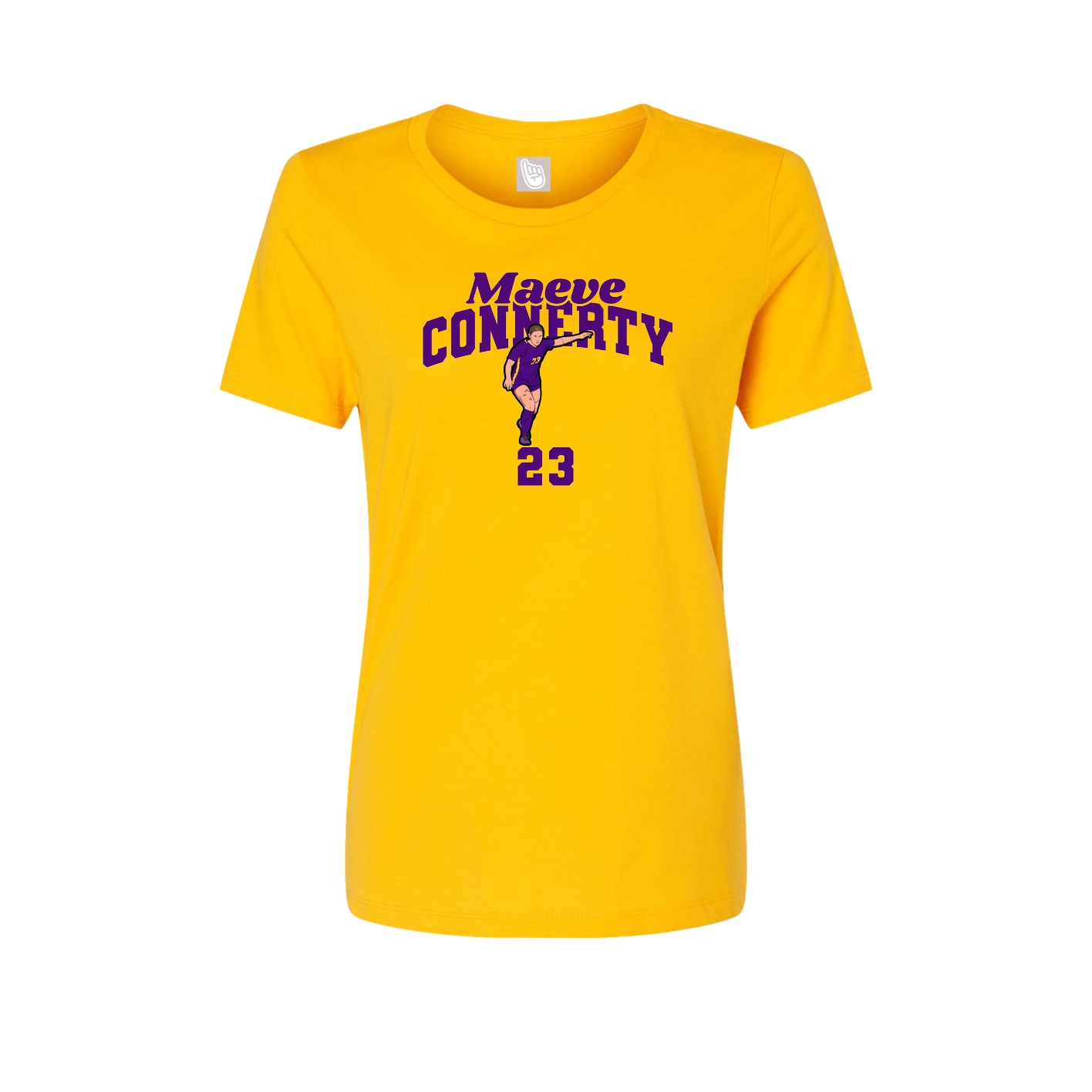 Fitted Women's Tee — Signature Arch in Gold