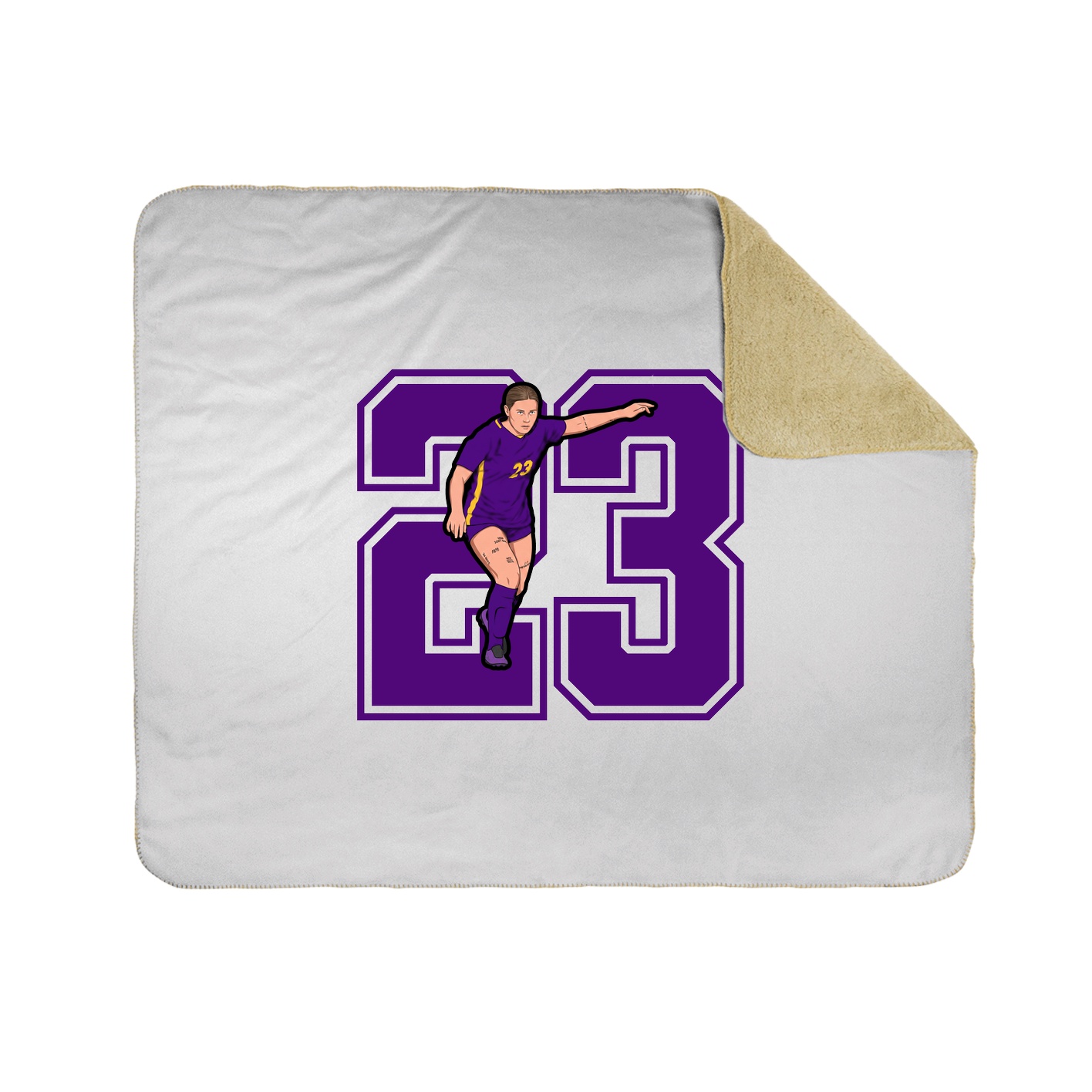 Throw Blanket — Number in White