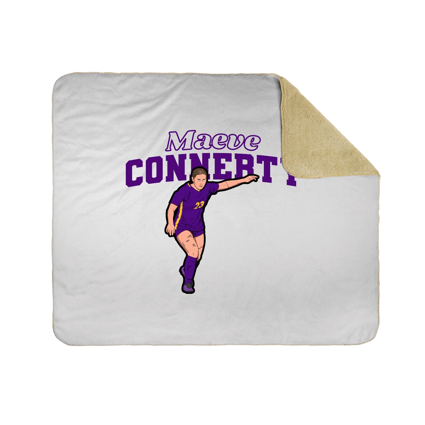 Throw Blanket — Name Arch in White