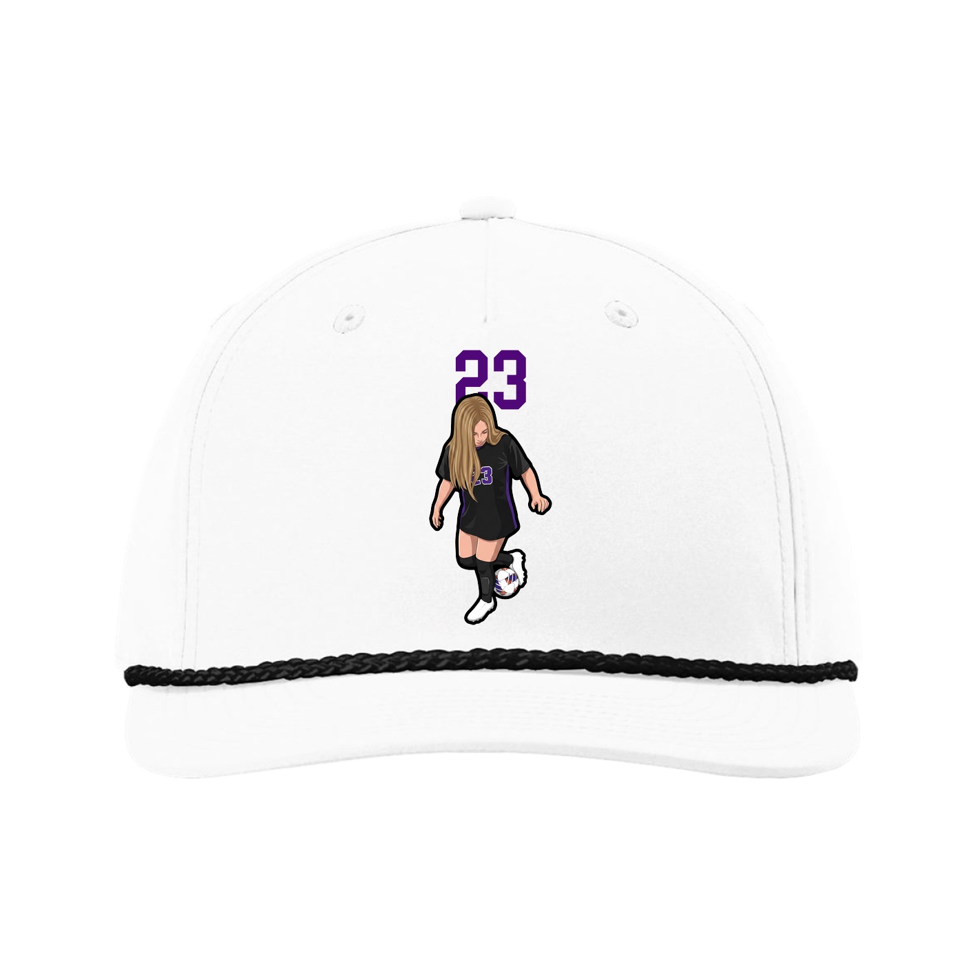 Five-Panel Classic Rope Cap — Number Top in White