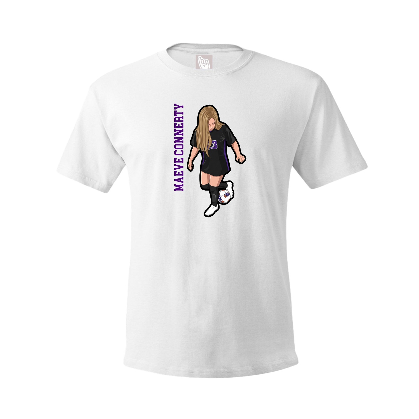 Tee — Name Vertical in White