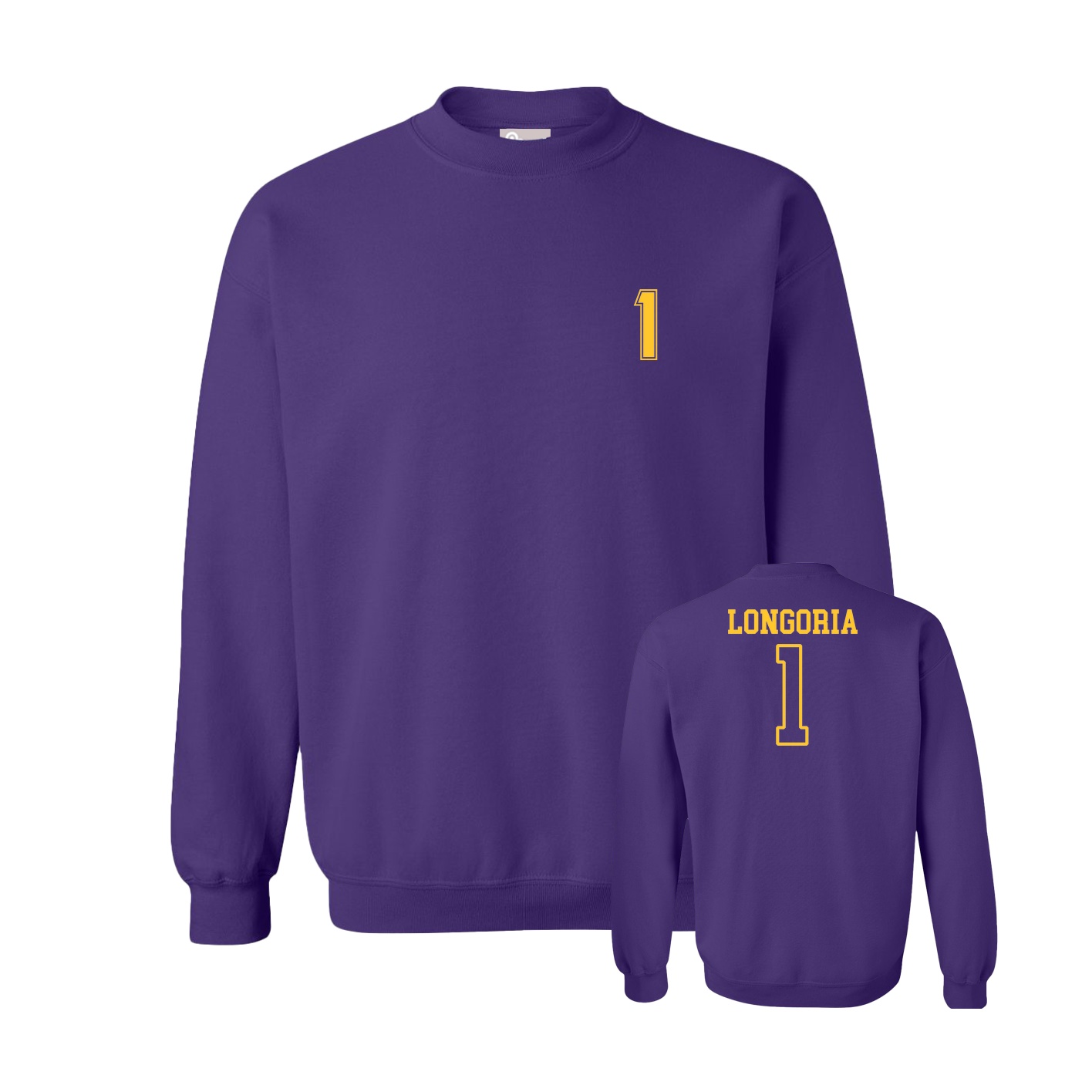 Fleece Crew — Chest Back in Purple