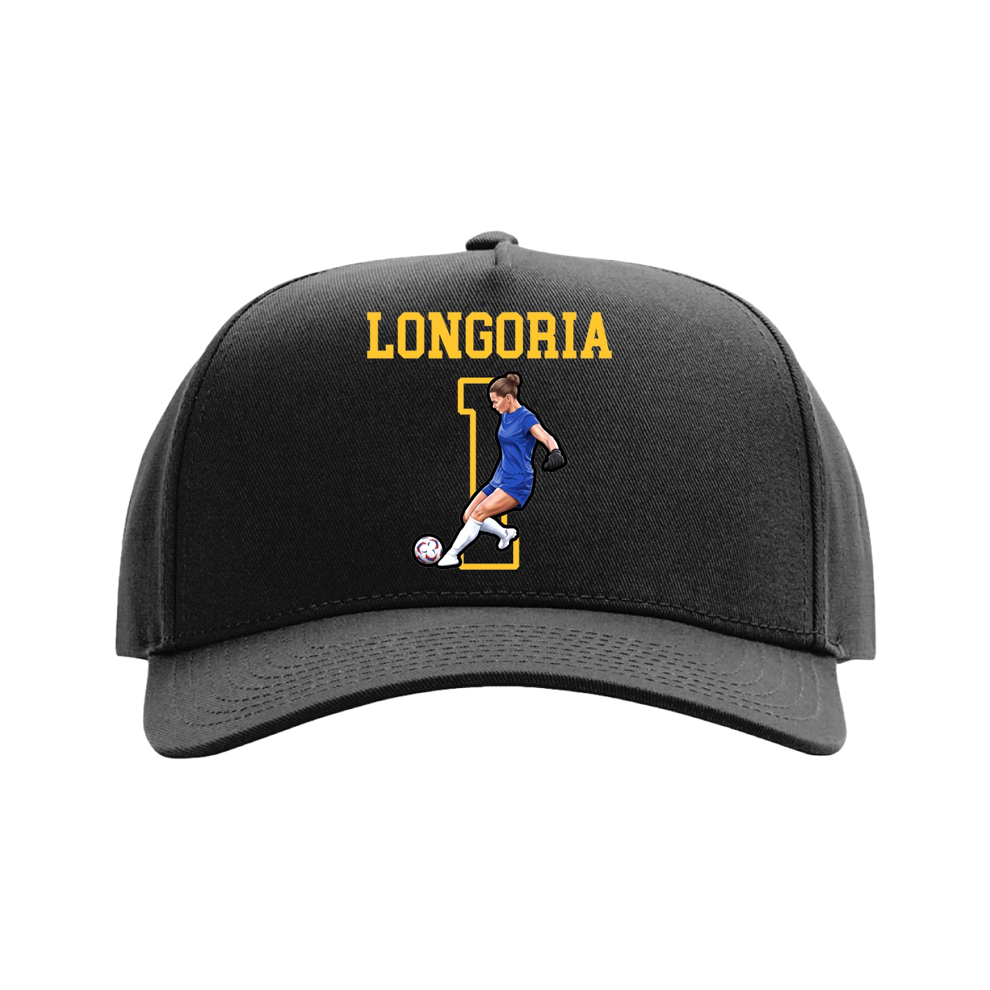 Full Fabric Five-Panel Champ Cap — Shirsey in Black