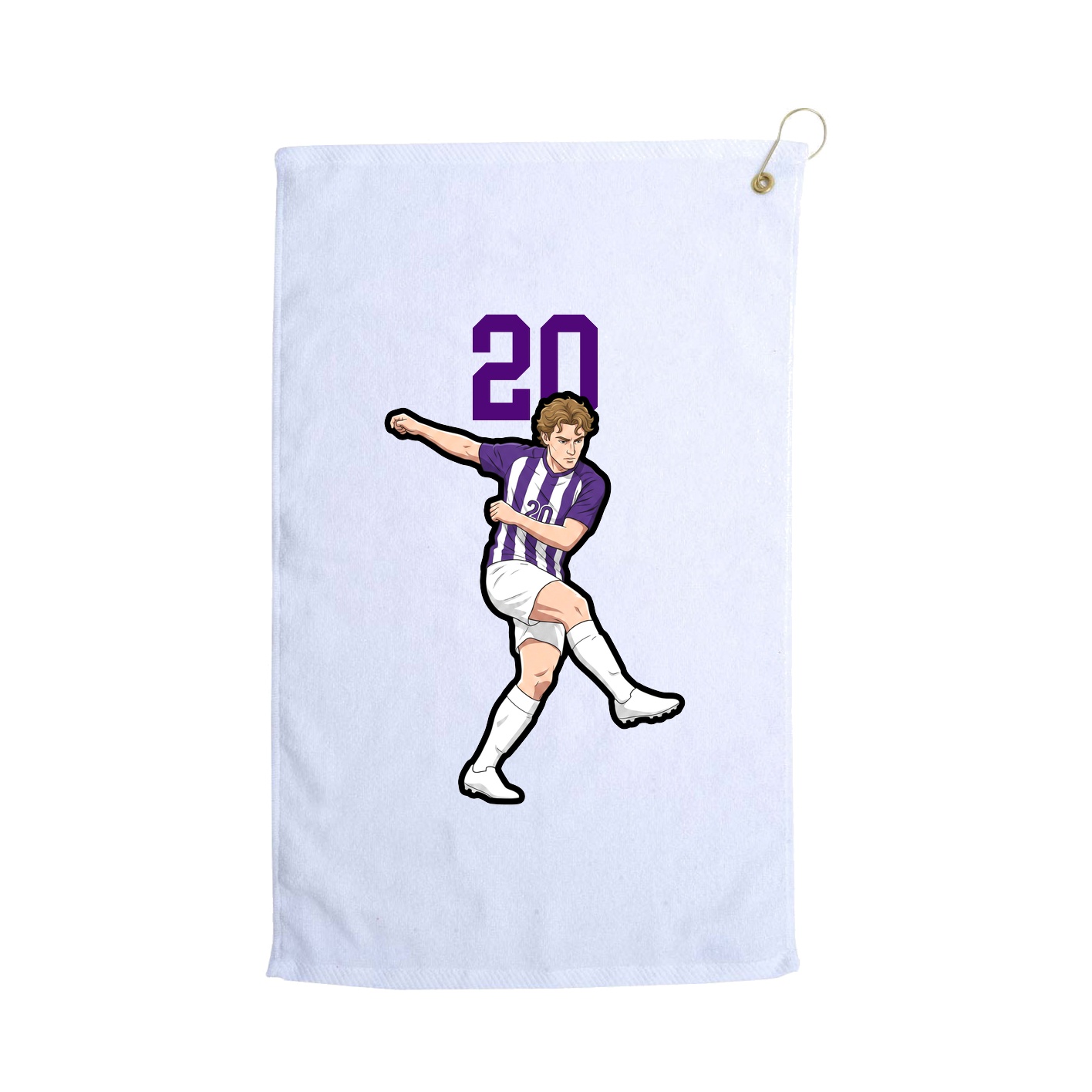 Golf Towel — Number Top in White