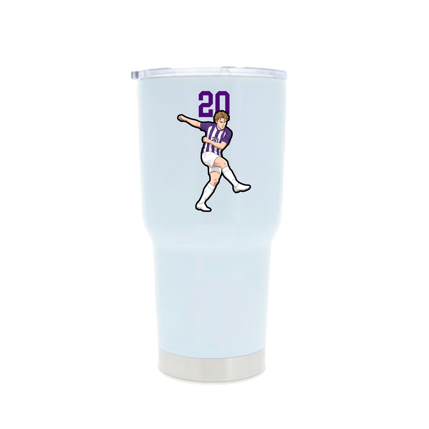 30oz Stainless Steel Tumbler — Number Top in White