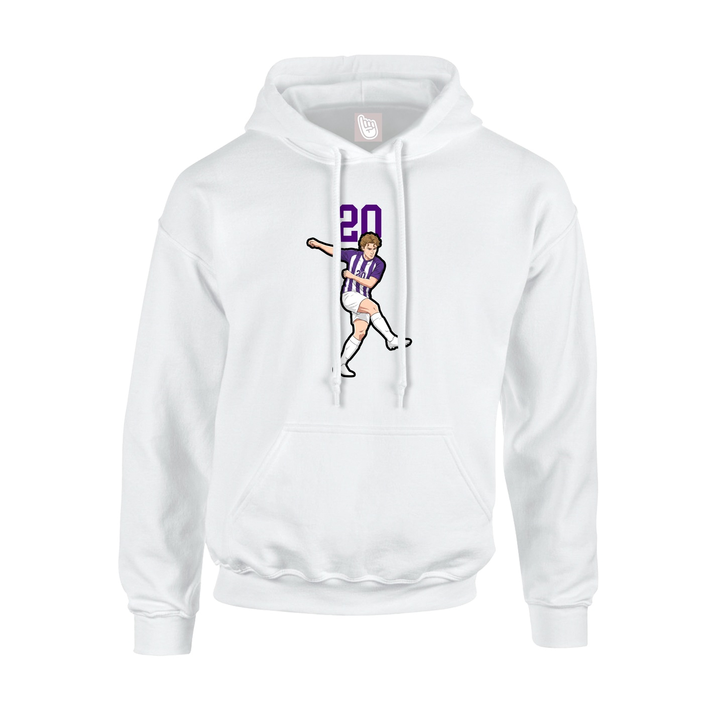 Youth Hoodie — Number Top in White