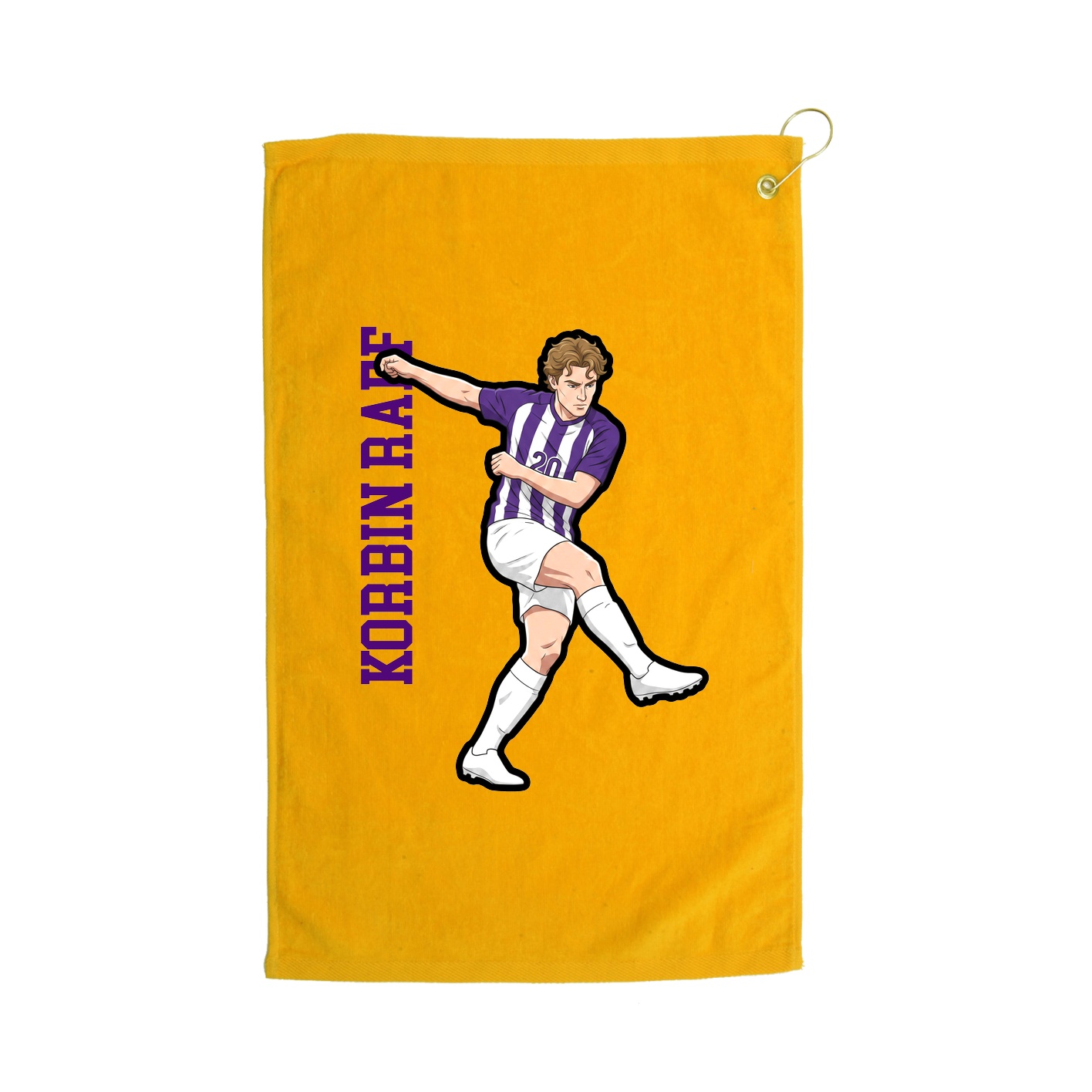 Golf Towel — Name Vertical in Gold