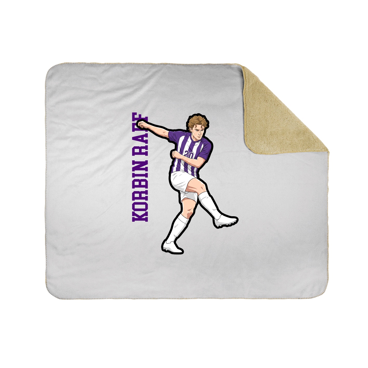 Throw Blanket — Name Vertical in White
