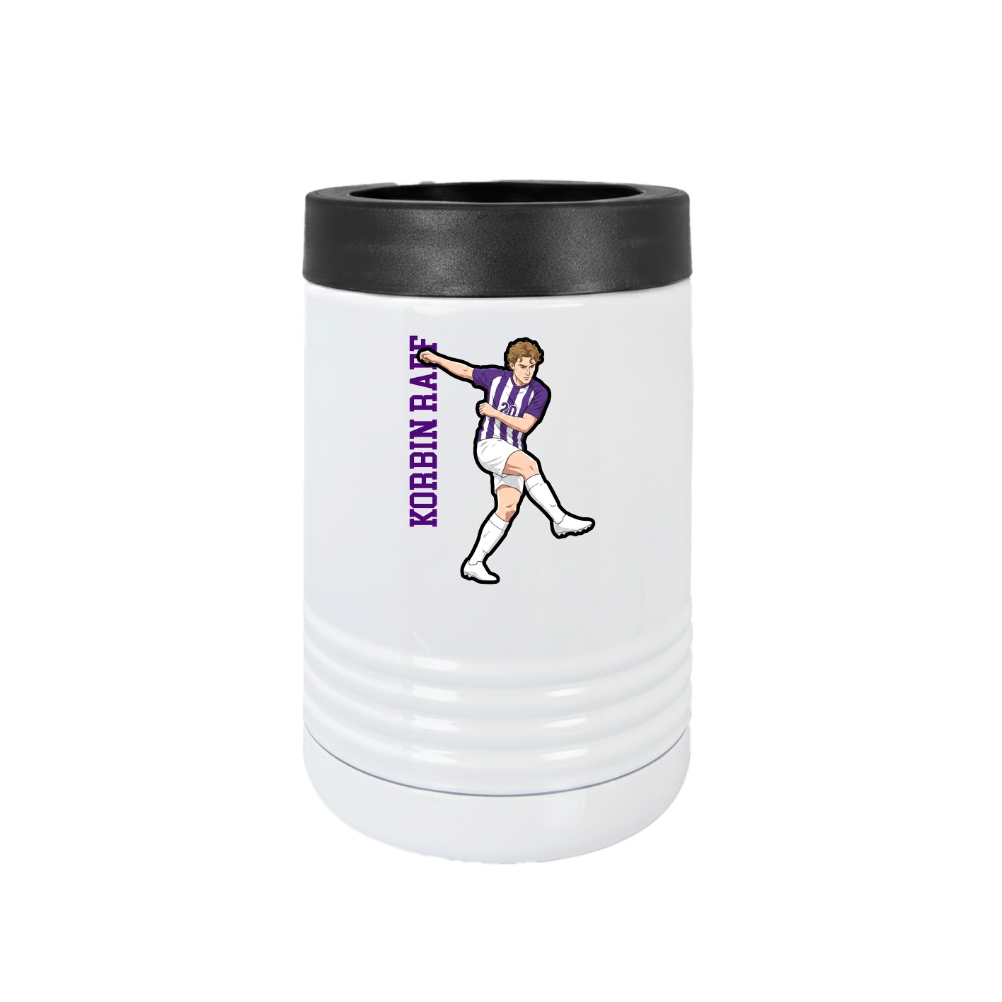 Beverage Holder — Name Vertical in White