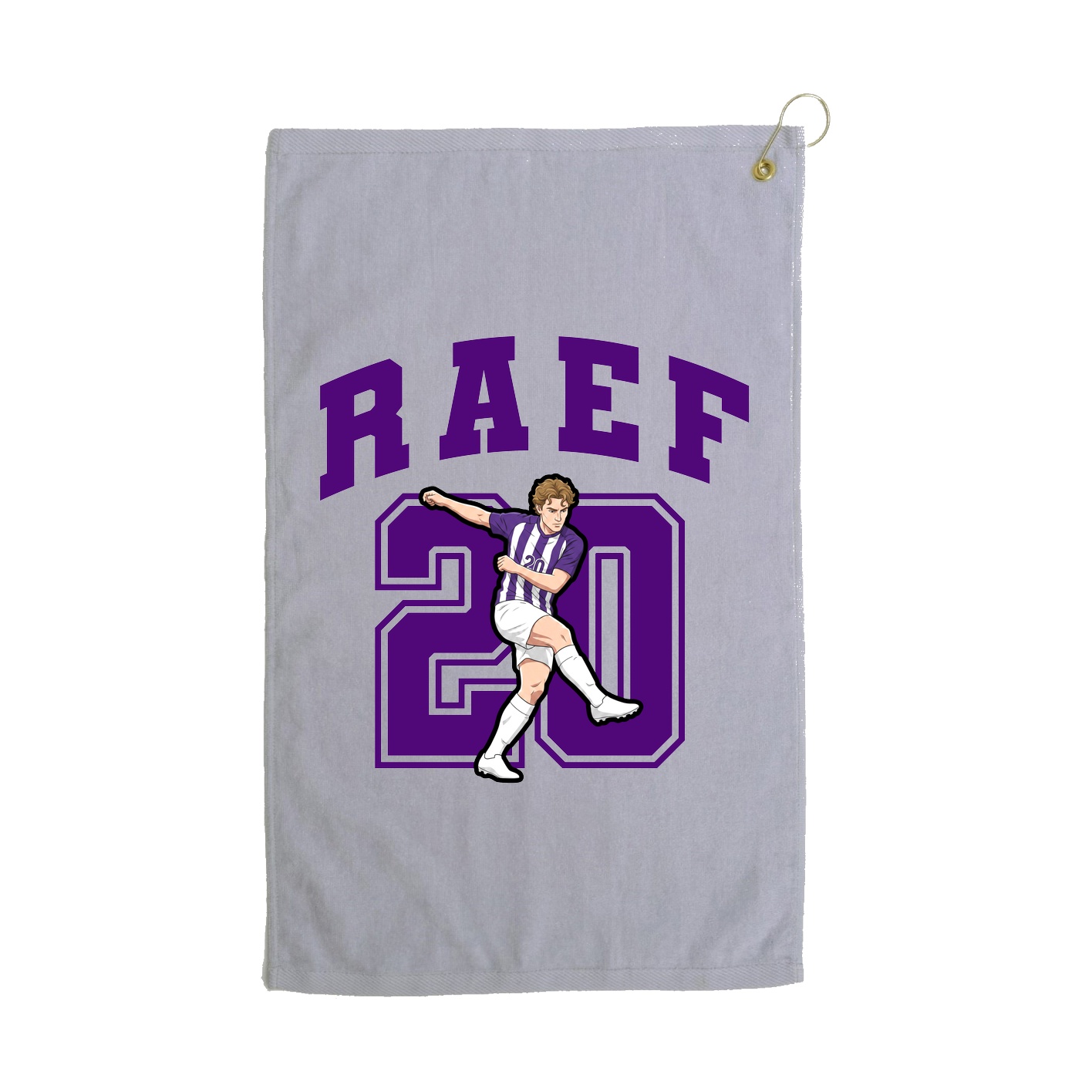 Golf Towel — Number in Grey