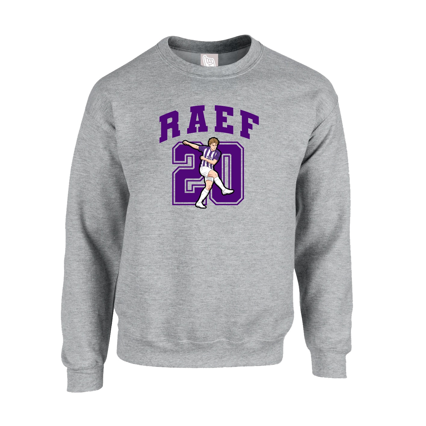 Fleece Crew — Number in Grey