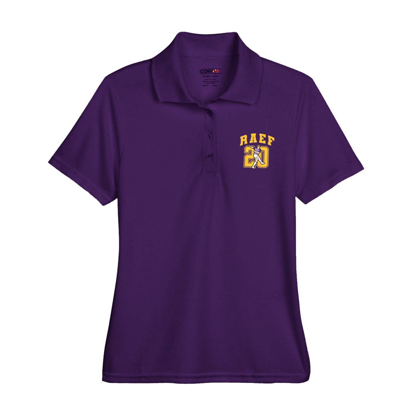 Womens Performance Polo — Number in Purple