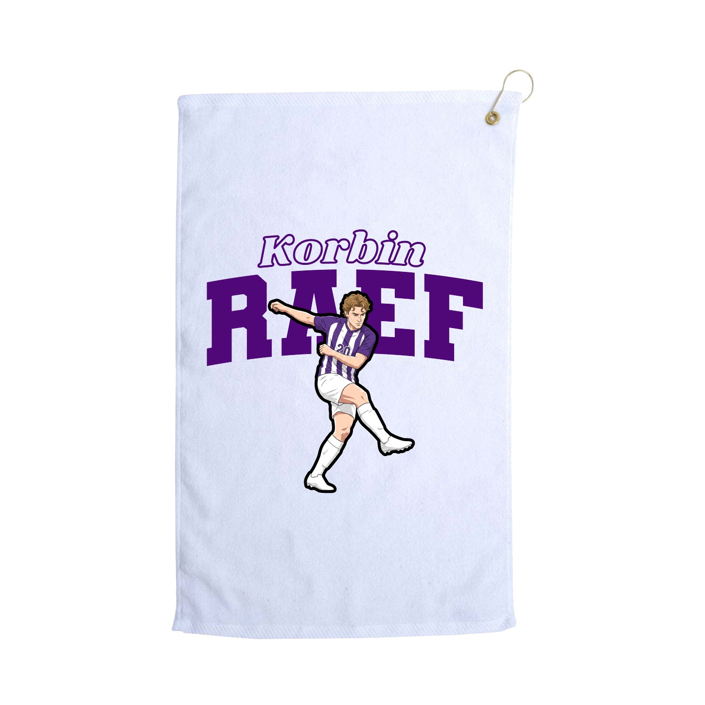 Golf Towel — Name Arch in White