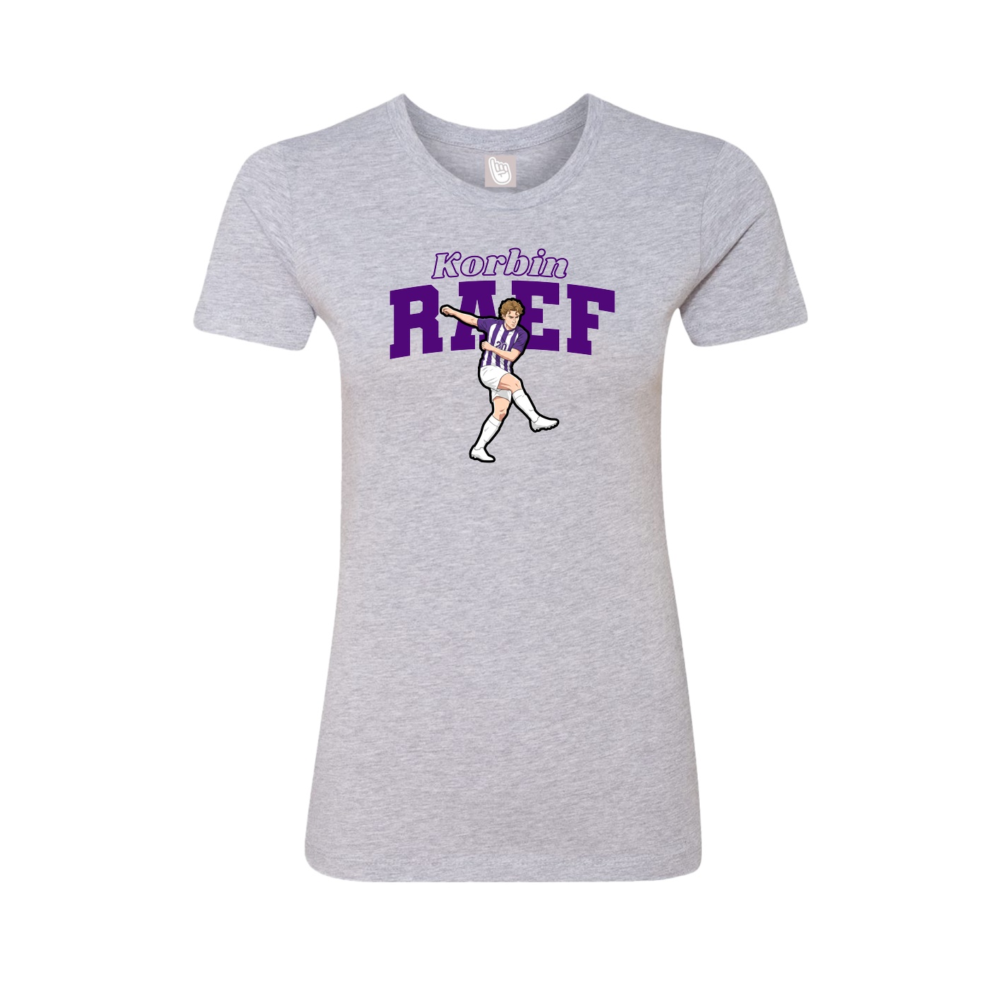 Fitted Women's Tee — Name Arch in Grey