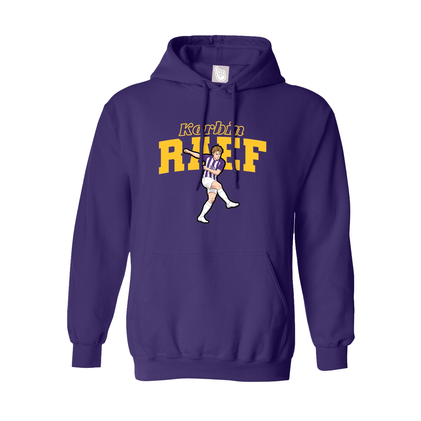 Youth Hoodie — Name Arch in Purple