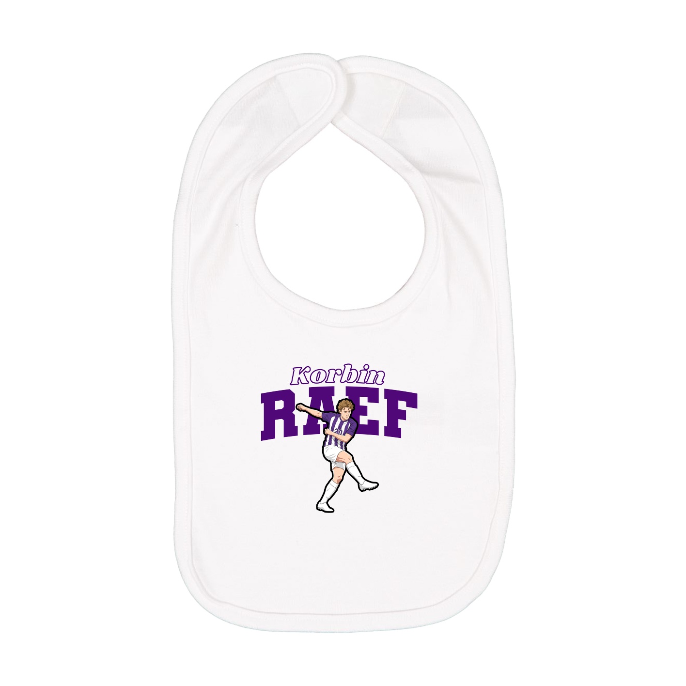 Infant Bib — Name Arch in White