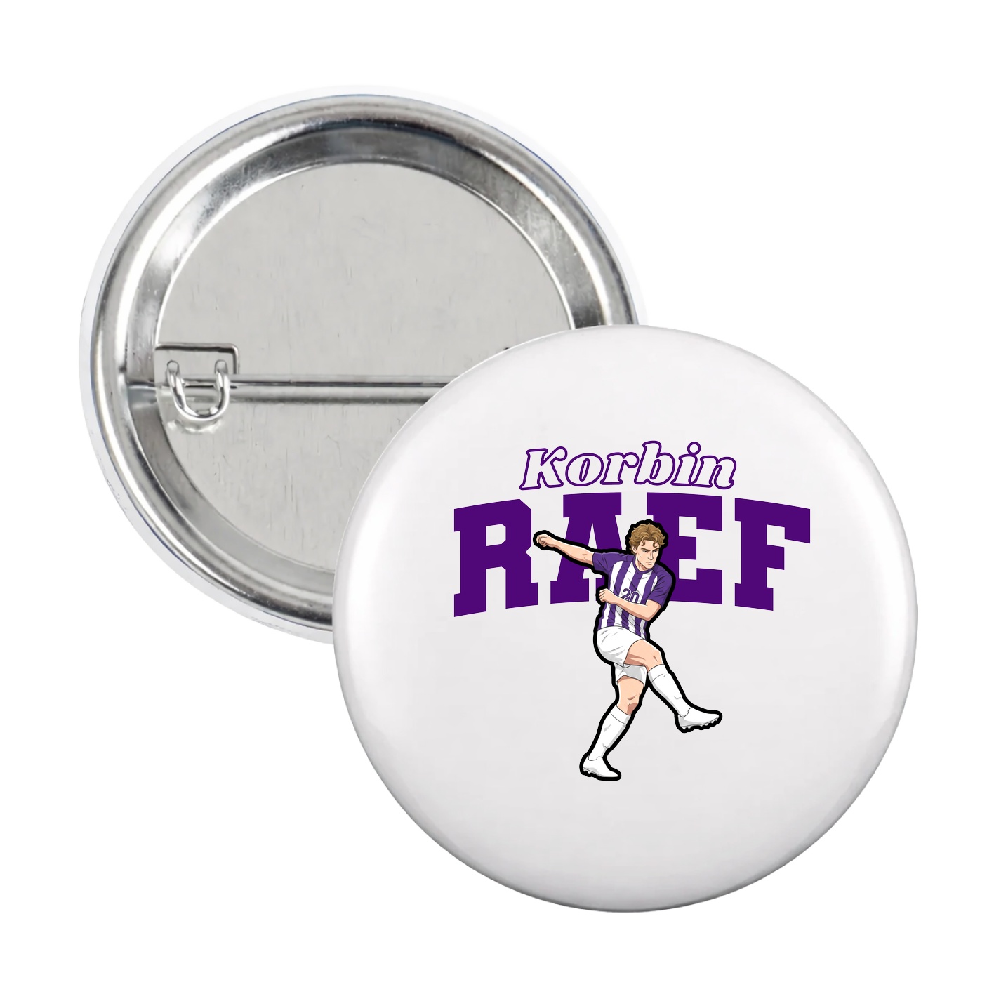 Game Day Button — Name Arch in White