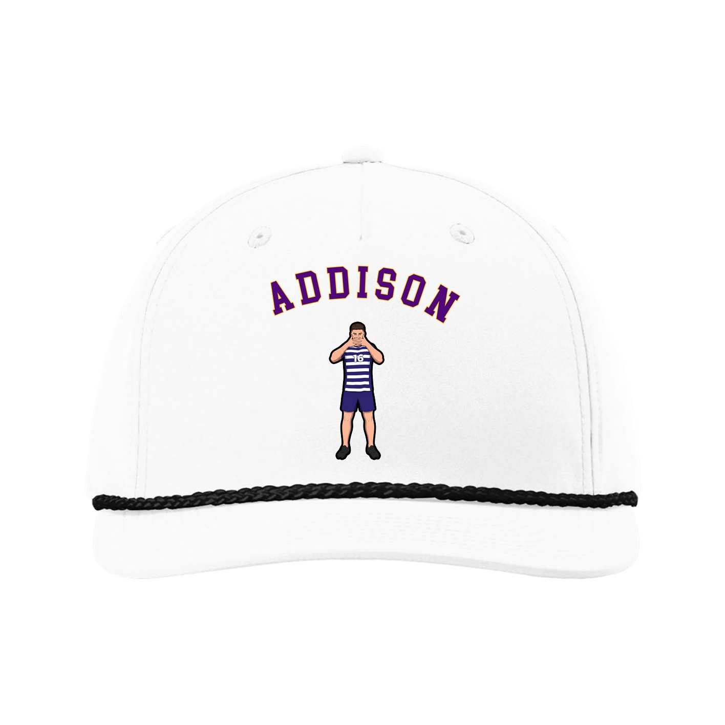 Five-Panel Classic Rope Cap — Shirsey Arch in White