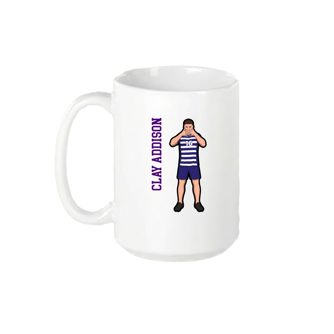 15oz Coffee Mug — Name Vertical in White