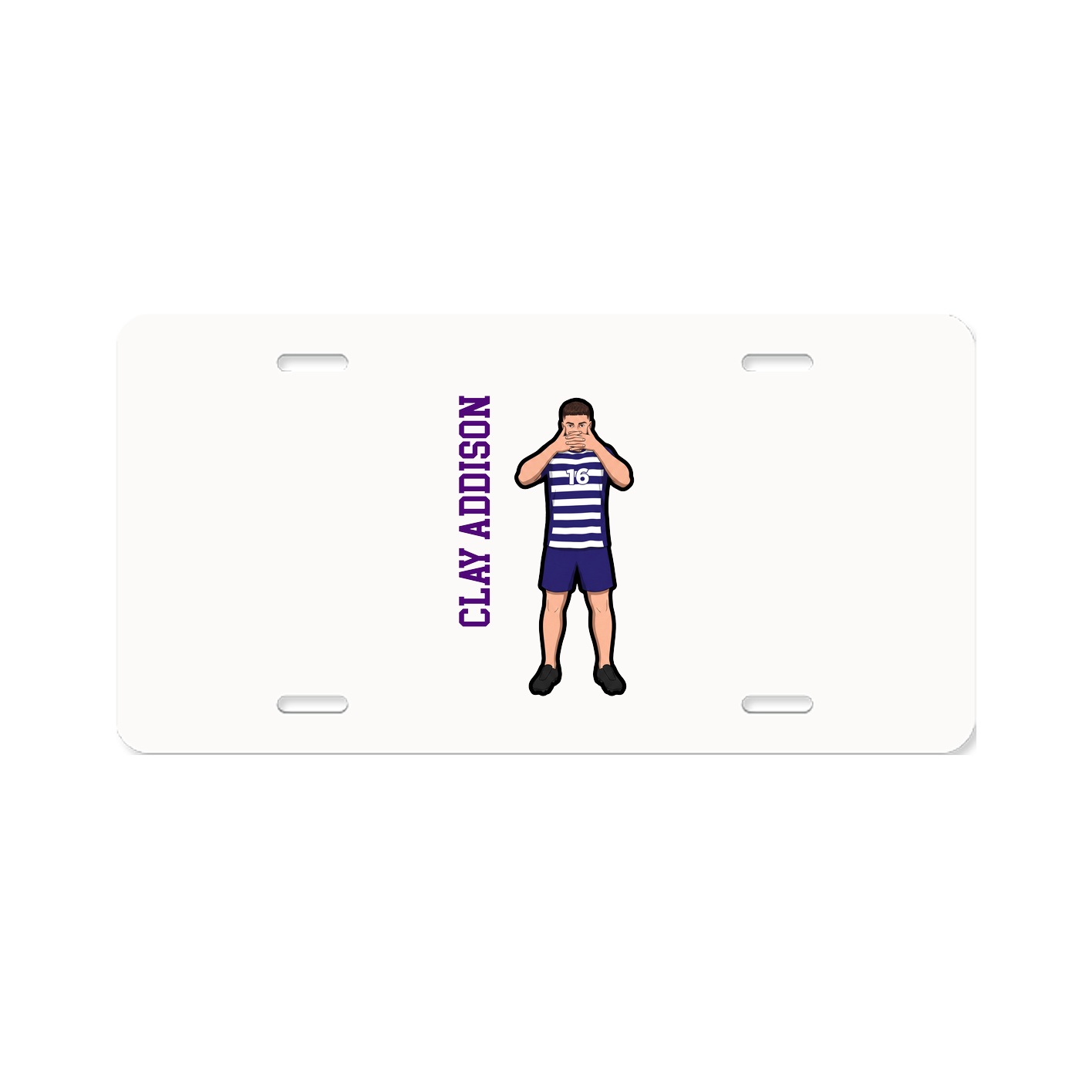 License Plate — Name Vertical in Classic