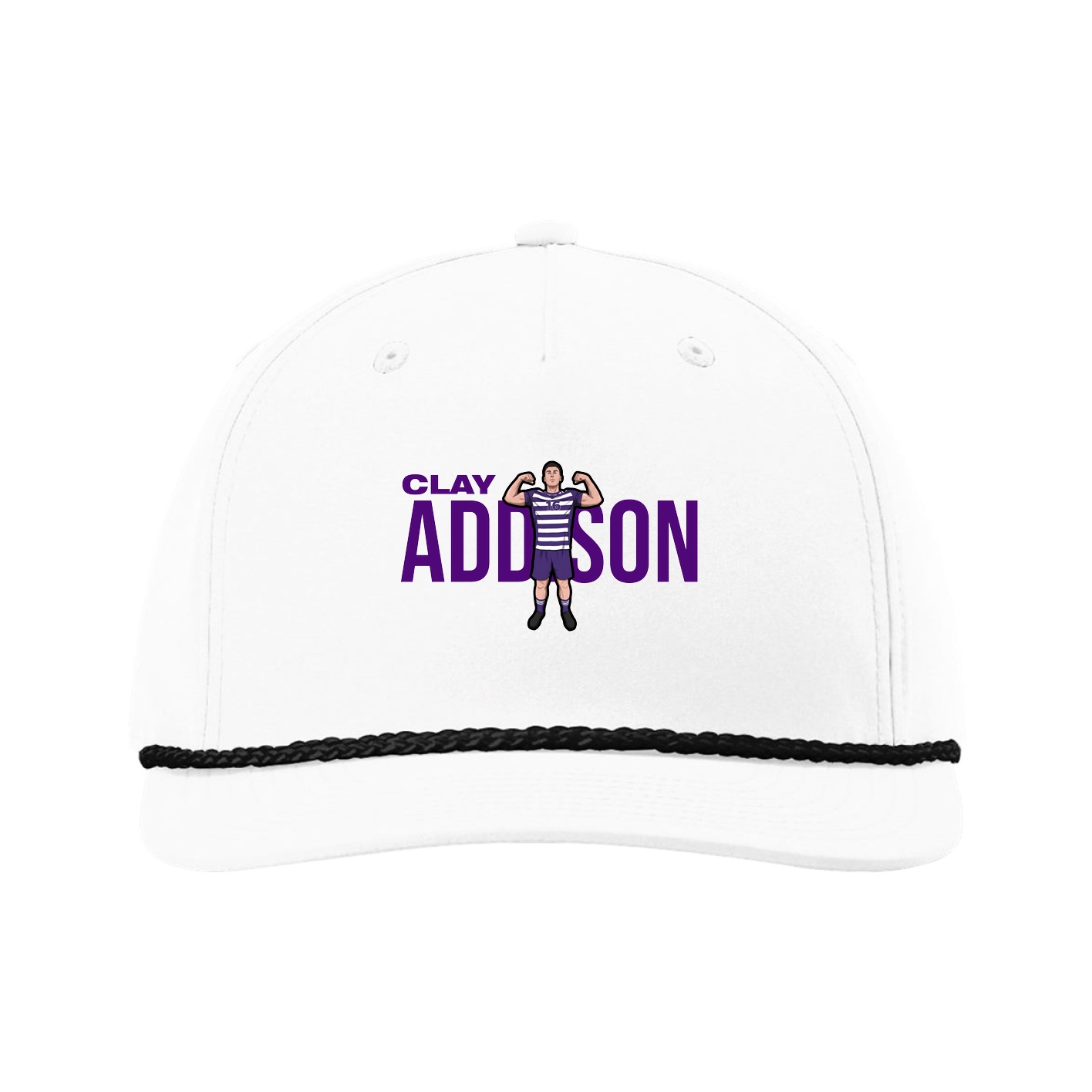 Five-Panel Classic Rope Cap — Player Name in White