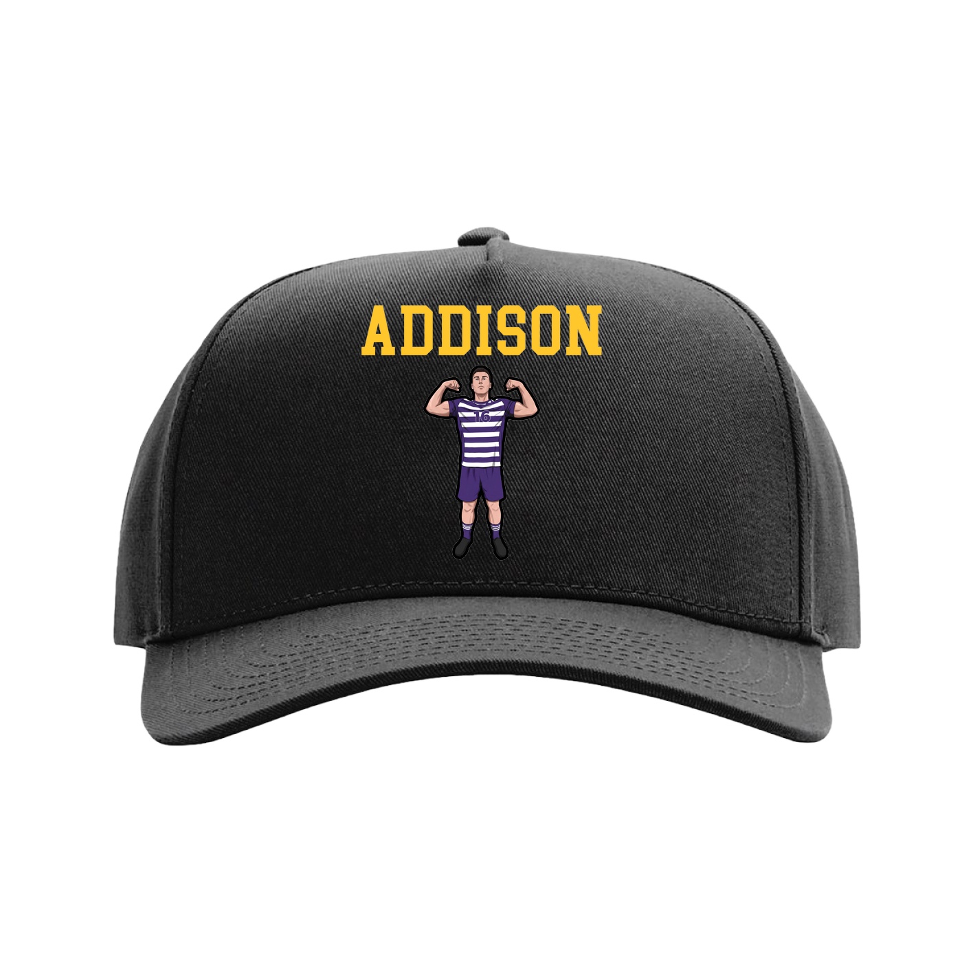 Full Fabric Five-Panel Champ Cap — Shirsey in Black